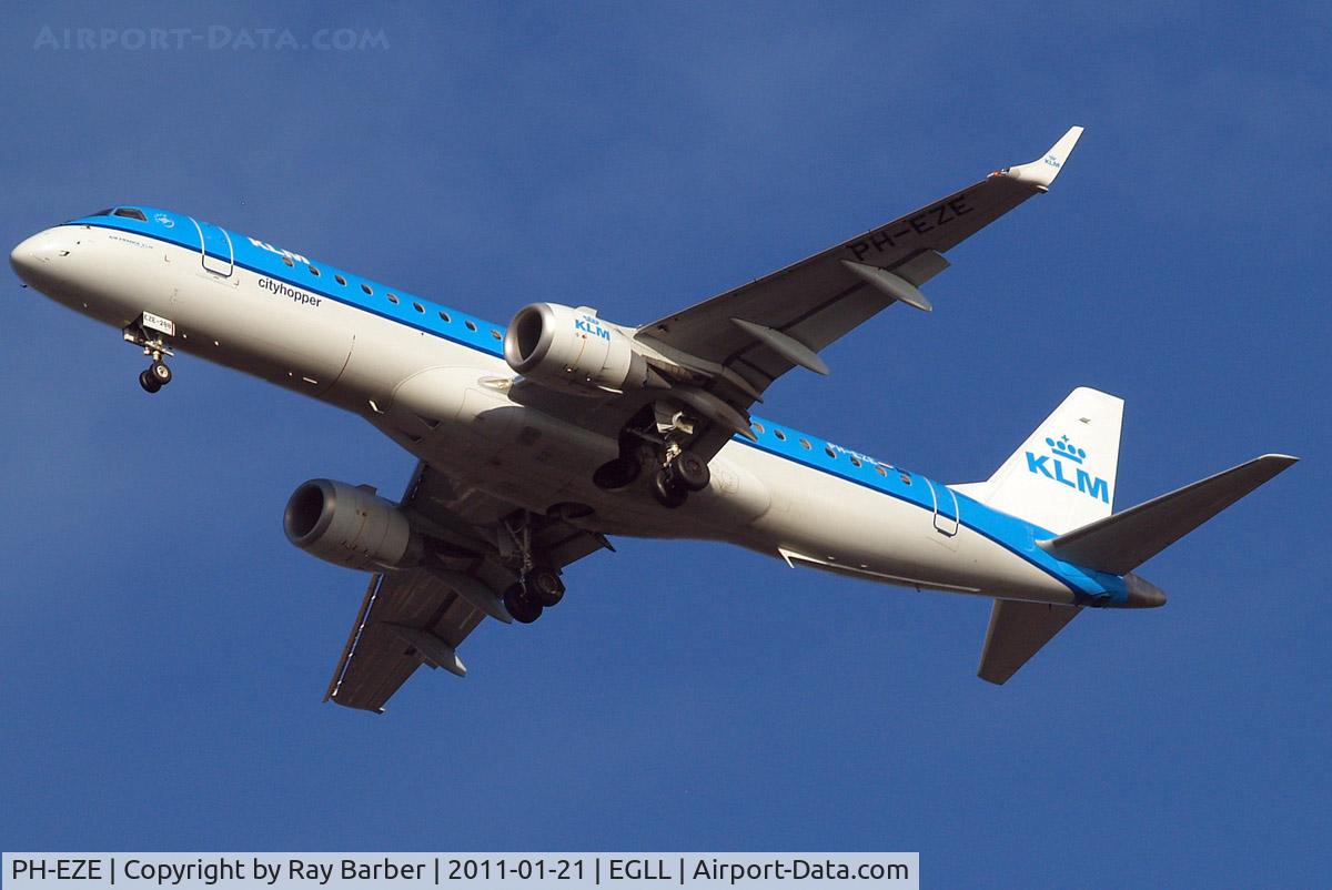 PH-EZE, 2009 Embraer 190LR (ERJ-190-100LR) C/N 19000288, Embraer Emb-190-100LR [19000288] ( KLM cityhopper) Home~G 21/01/2011. On approach 27R.