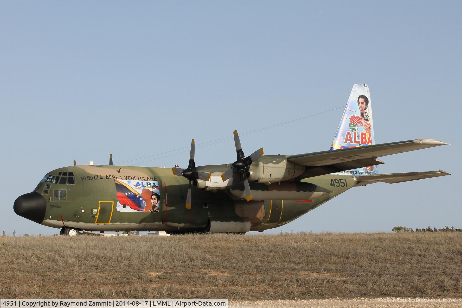 4951, 1971 Lockheed C-130H Hercules C/N 382-4407, C130H Hercules 4951 Venezuela Air Force on a very rare visit to Malta.