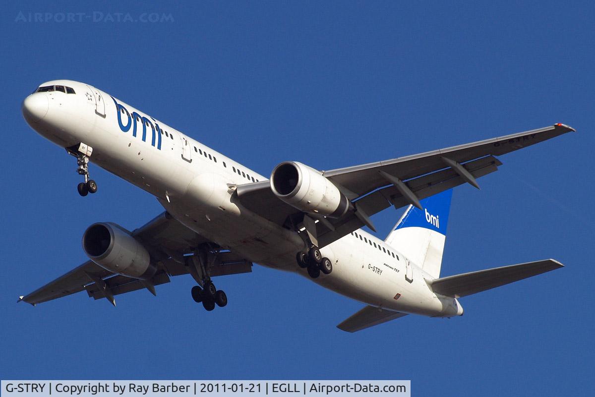 G-STRY, 1996 Boeing 757-28A C/N 28161, Boeing 757-28A [28161] (bmi British Midland) Home~G 21/01/2011. On approach 27R.