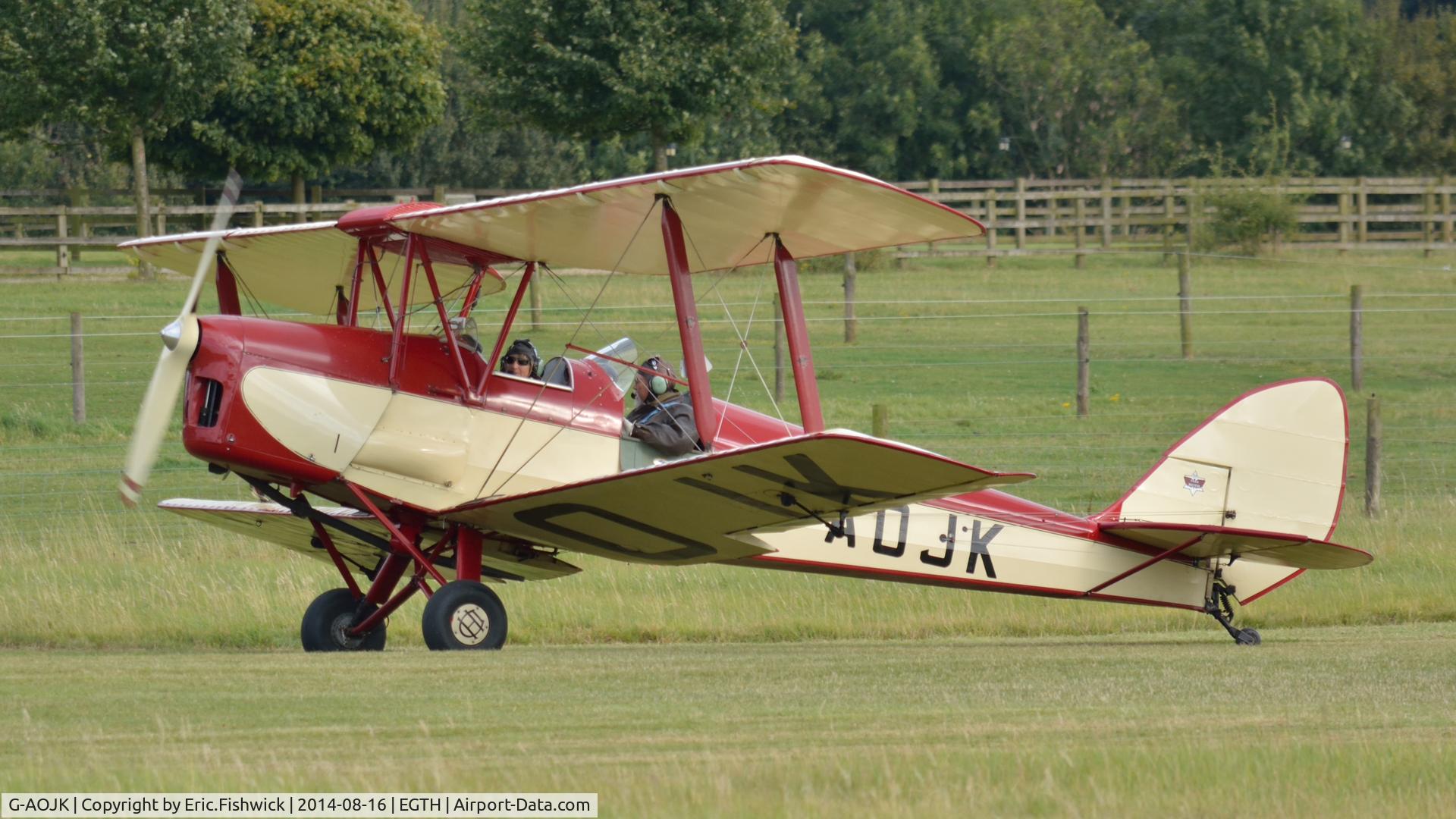 G-AOJK, 1939 De Havilland DH-82A Tiger Moth II C/N 82813, 3. G-AOJK arriving at The Shuttleworth Collection Flying Proms, Aug. 2014.