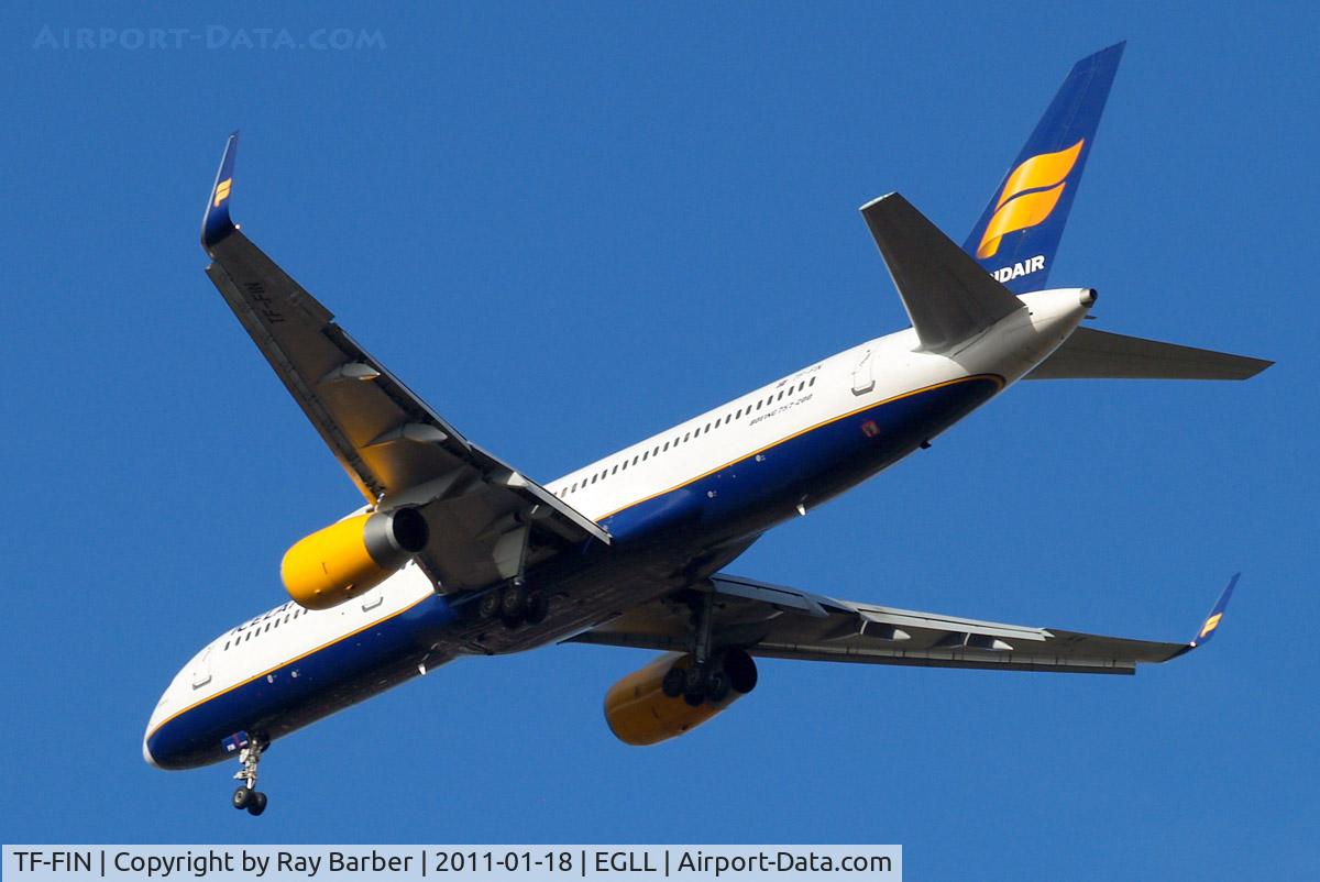 TF-FIN, 1997 Boeing 757-208 C/N 28989, Boeing 757-208 [28989] (Icelandair) Home~G 18/01/2011. On approach 27R.