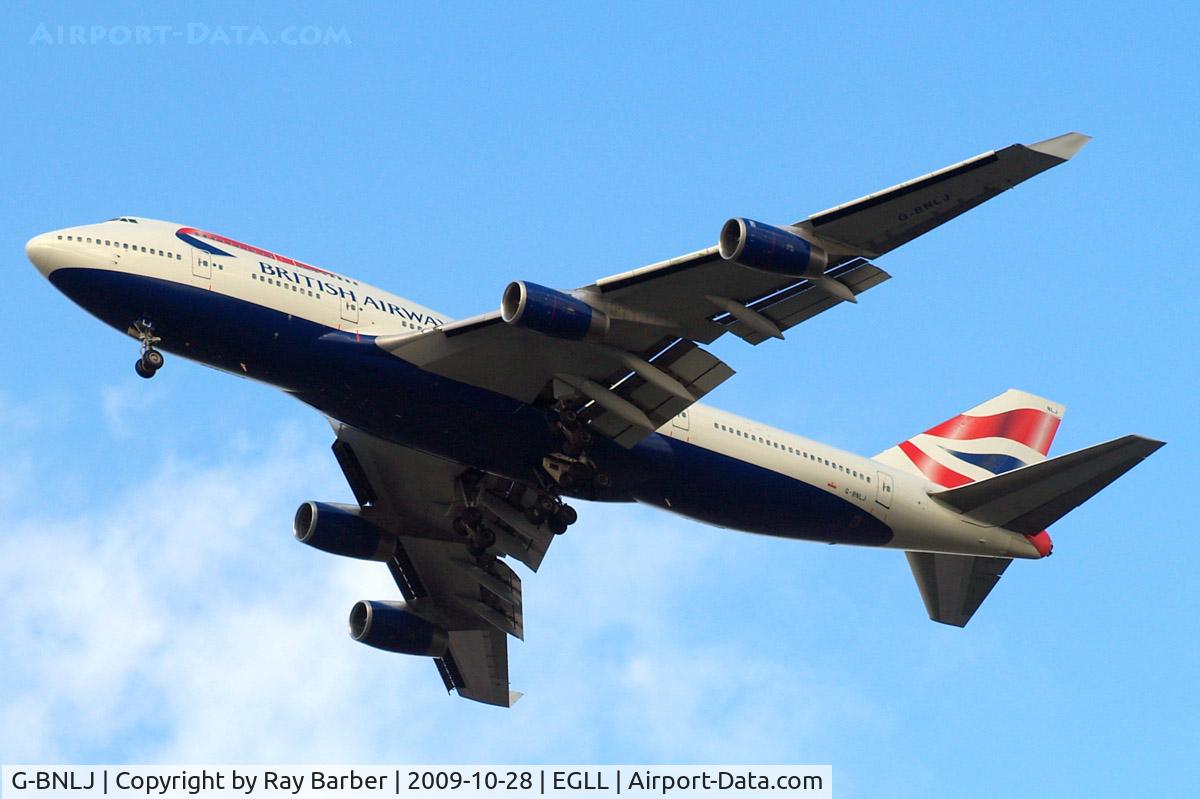 G-BNLJ, 1990 Boeing 747-436 C/N 24052, Boeing 747-436 [24052] (British Airways) Home~G 28/10/2009. On approach 27R.
