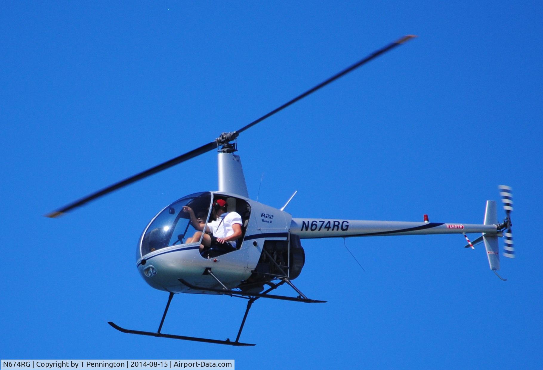 N674RG, 1998 Robinson R22 C/N 2885, Huntington Beach California, Over Doggie Beach 8-15-14