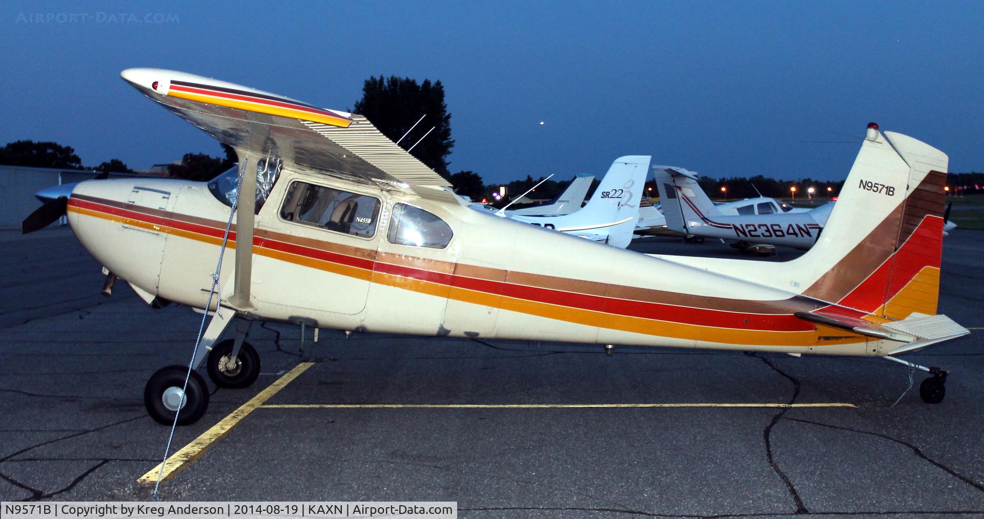 N9571B, 1957 Cessna 180A C/N 32868, Cessna 180A Skywagon on the line.