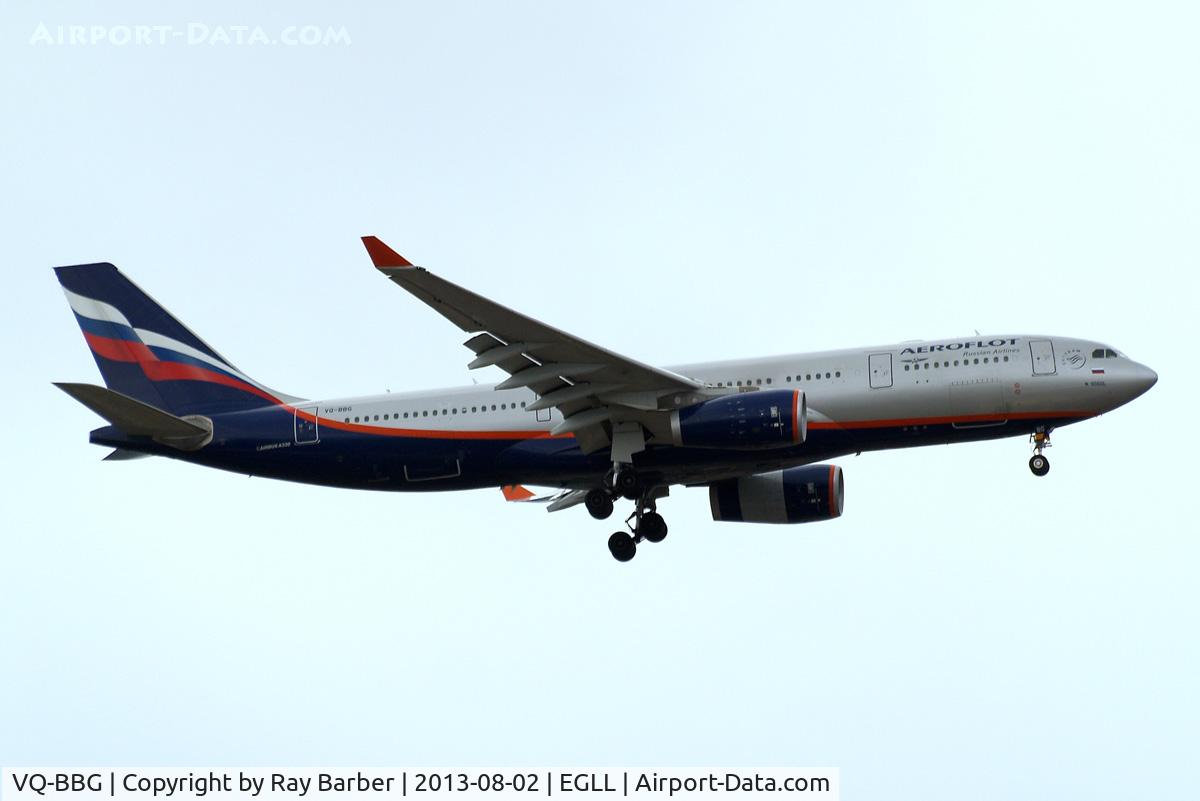 VQ-BBG, 2009 Airbus A330-243 C/N 1047, Airbus A330-243 [1047] (Aeroflot Russian Airlines) Home~G 02/08/2013. On approach 27L.