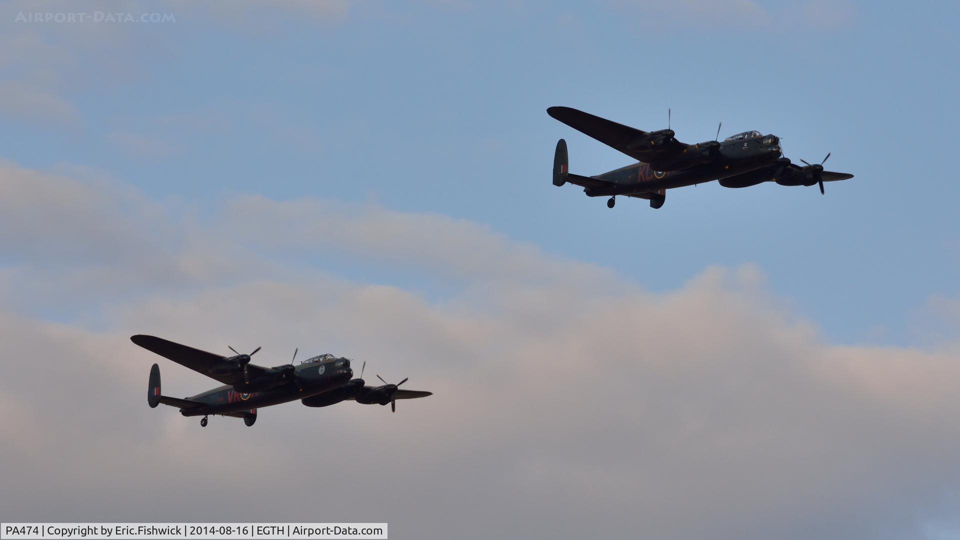 PA474, 1945 Avro 683 Lancaster B1 C/N VACH0052/D2973, 45. PA474 with The Canadian Warplane Heritage Museum Lancaster C-GVRA at The Shuttleworth Collection Flying Proms, Aug.