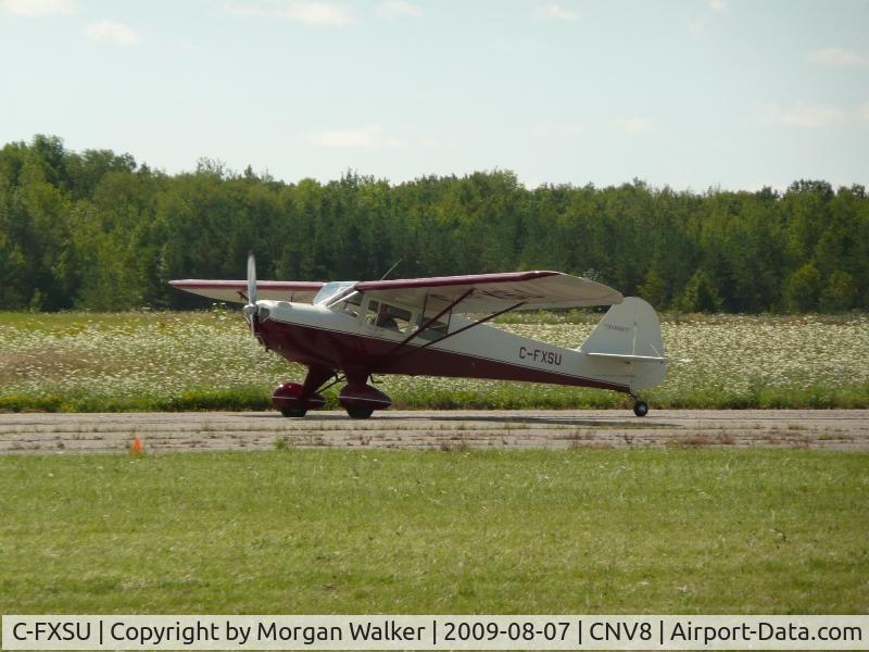 C-FXSU, 1951 Taylorcraft 19X C/N 413035X, Taxying in.