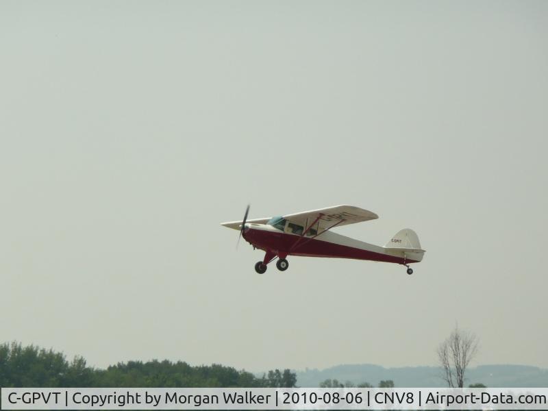 C-GPVT, 1941 Taylorcraft BF1265 C/N 3149, Climb out from Edenvale