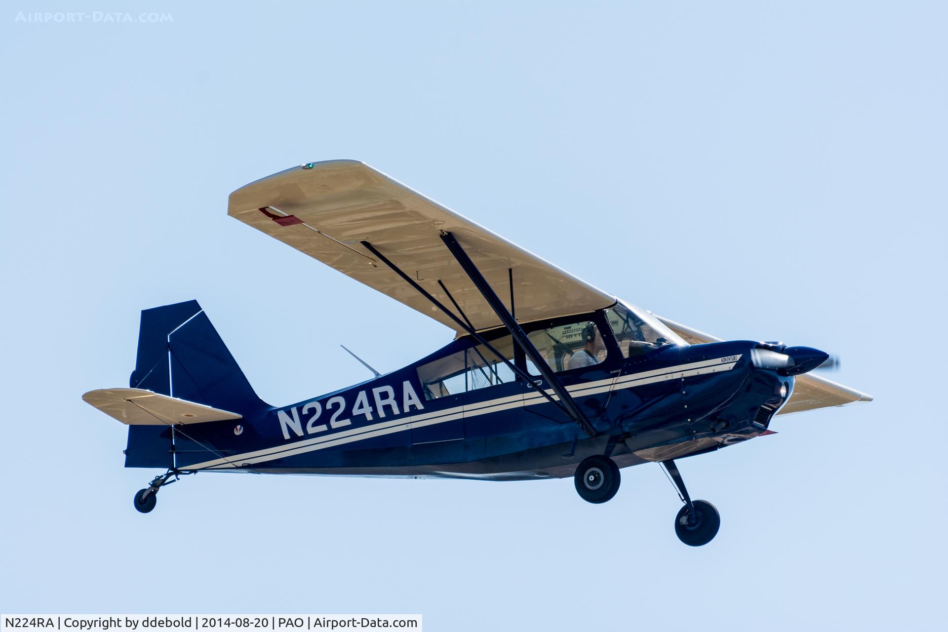 N224RA, American Champion 7GCAA Citabria C/N 4832004, N224RA coming in for landing at Palo Alto airport
