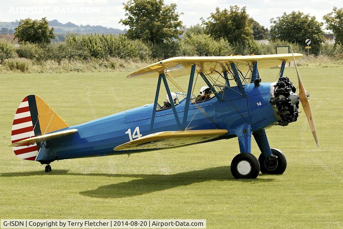 G-ISDN, 1941 Boeing N2S-3 Kaydet C/N 75-1263, Visitor to the 2014 Midland Spirit Fly-In at Bidford Gliding Centre