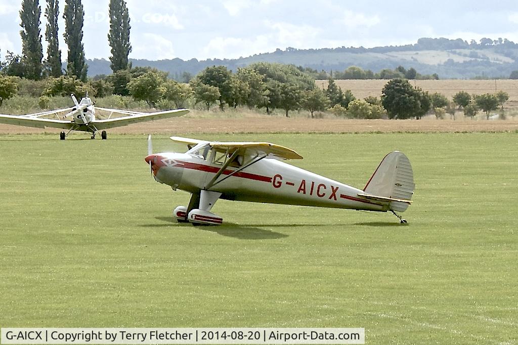 G-AICX, 1946 Luscombe 8A Silvaire C/N 2568, Visitor to the 2014 Midland Spirit Fly-In at Bidford Gliding Centre