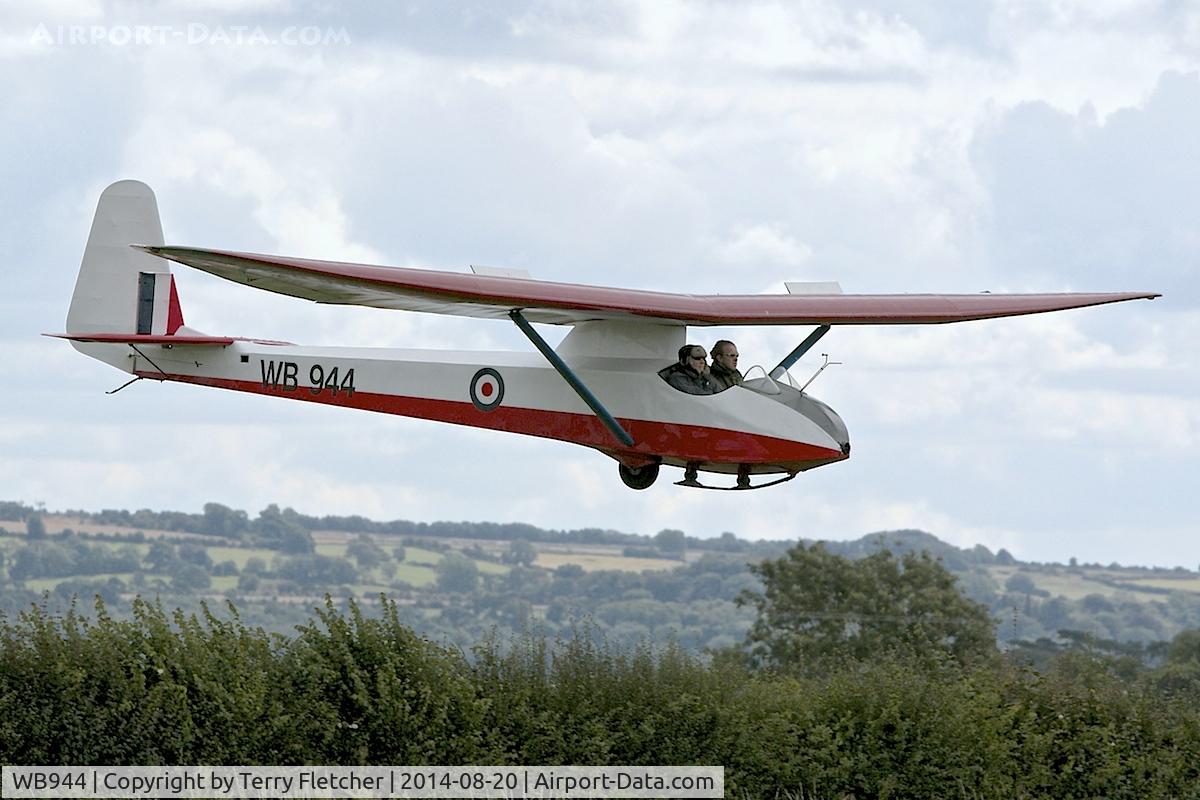 WB944, 1949 Slingsby T-21B Sedbergh TX.1 C/N 611, Visitor to the 2014 Midland Spirit Fly-In at Bidford Gliding Centre