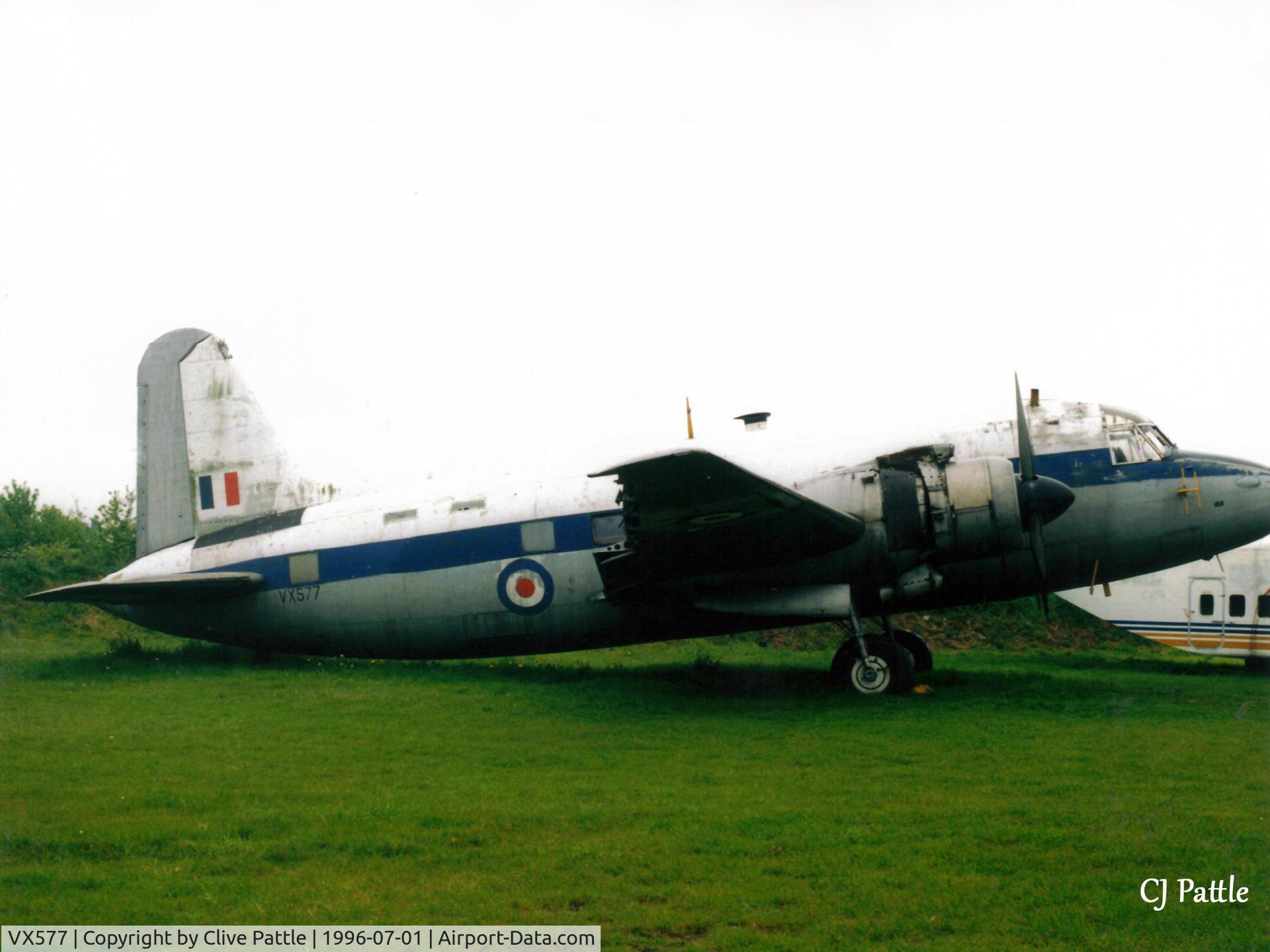 VX577, 1950 Vickers 659 Valetta C.2 C/N 429, Scanned from print. Vickers Valetta C.2 VX577 seen in July 1996 at the NEAM, Usworth just 6 months prior to it being destroyed by arson. Apols for the cropped nose.