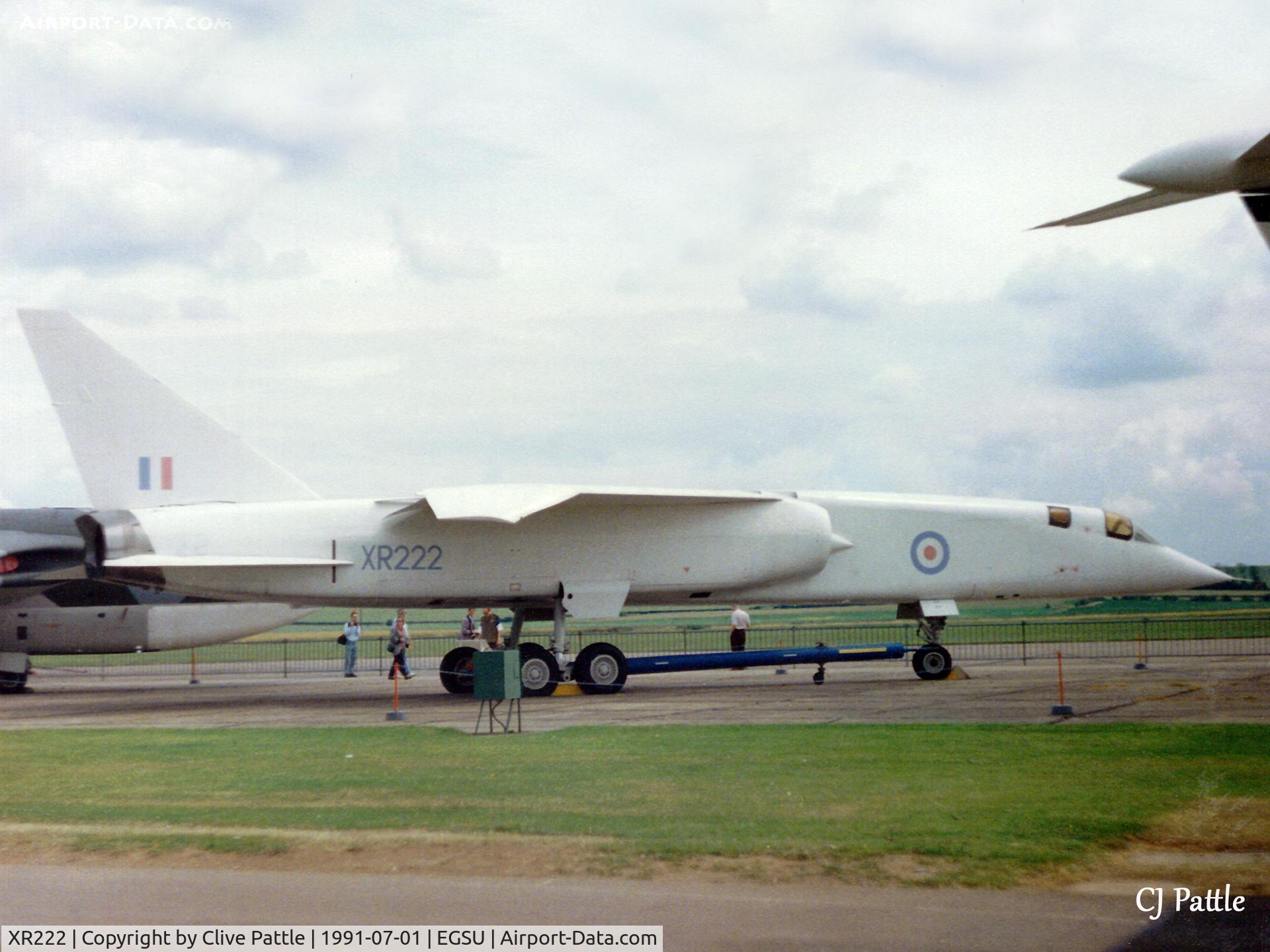 XR222, 1964 BAC TSR-2 C/N XO-4, Scanned from print. TSR.2 XR222 in the fresh air at IWM Duxford July '1991.