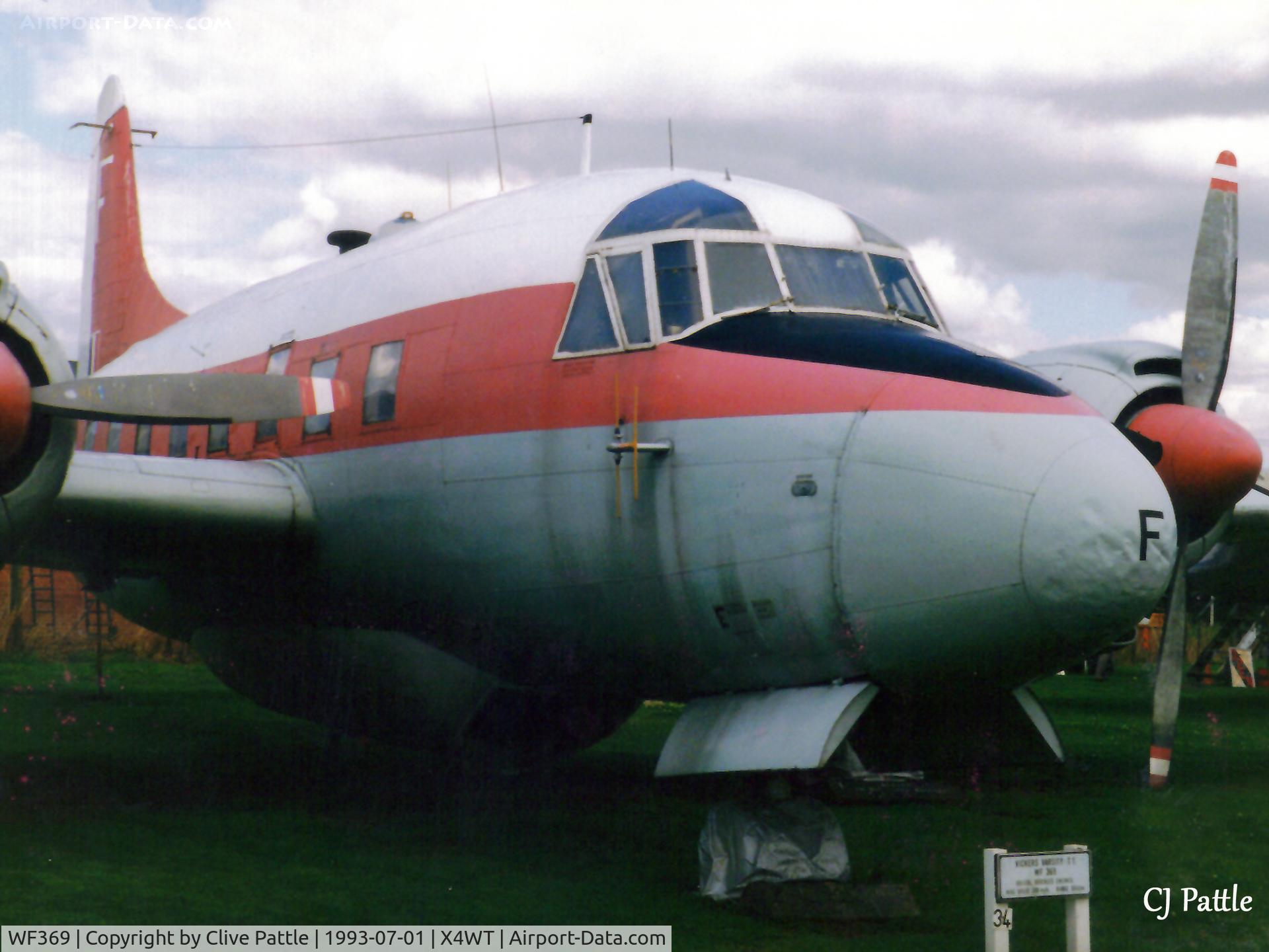 WF369, Vickers Varsity T.1 C/N 528, Scanned from print. Vickers Varsity T.1 WF369 coded 'F' when stored externally at Winthorpe with the Newark Air Museum.