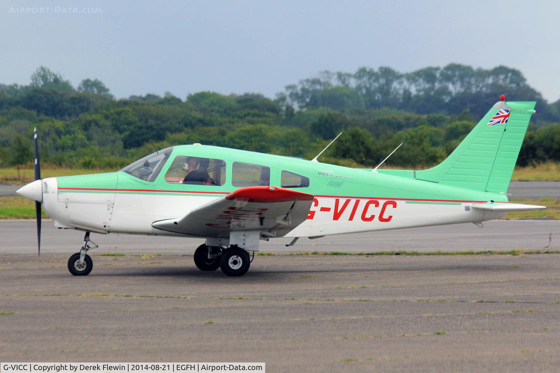 G-VICC, 1979 Piper PA-28-161 Cherokee Warrior II C/N 28-7916317, Kemble based, Cherokee Warrior II, seen shortly after landing at EGFH.