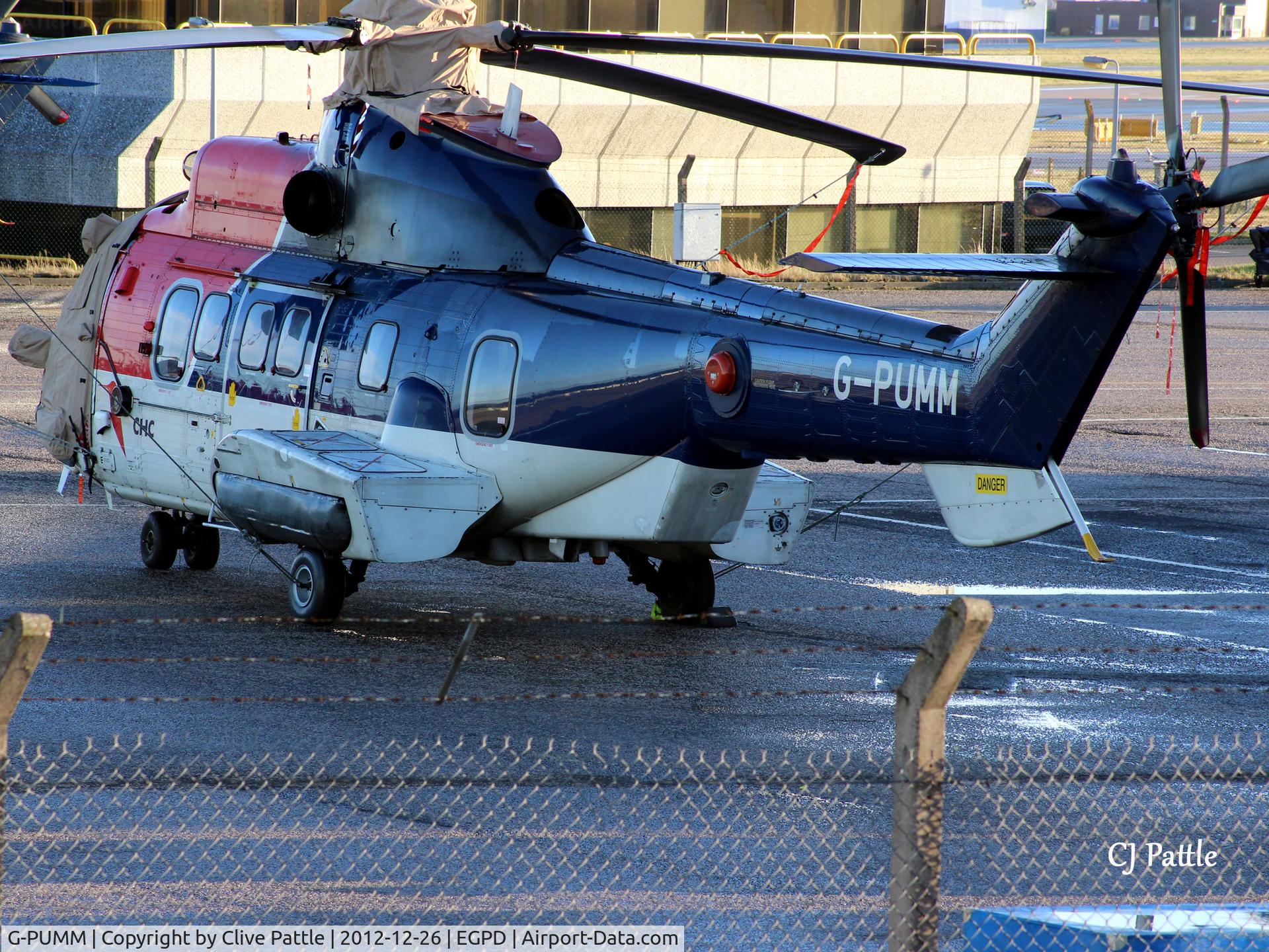 G-PUMM, 1998 Eurocopter AS-332L2 Super Puma Mk2 C/N 2477, Parked up on the CHC apron at Aberdeen EGPD