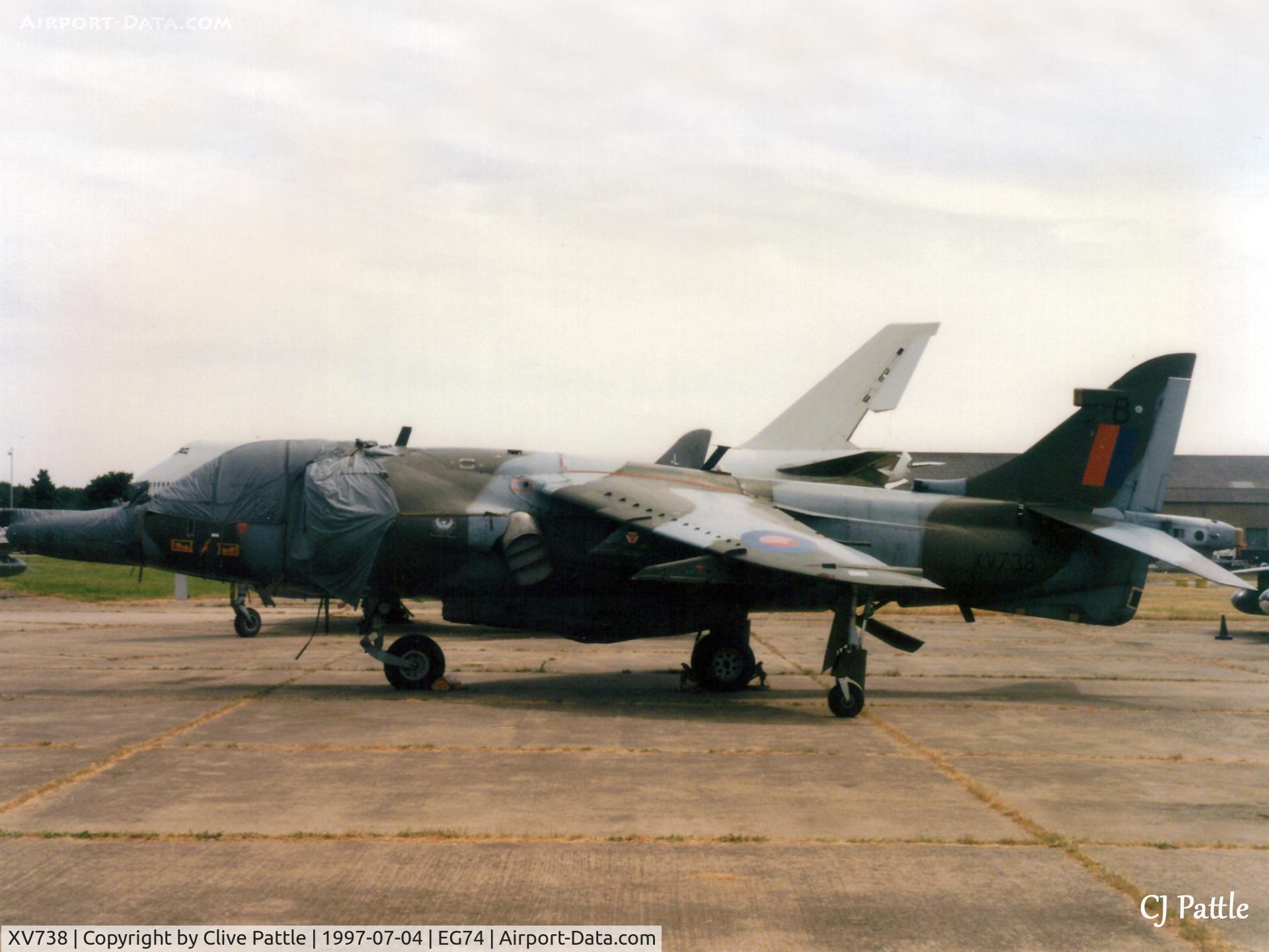 XV738, 1967 Hawker Siddeley Harrier GR.3 C/N 712001, On display at Bruntingthorpe, Leics, (EG74)