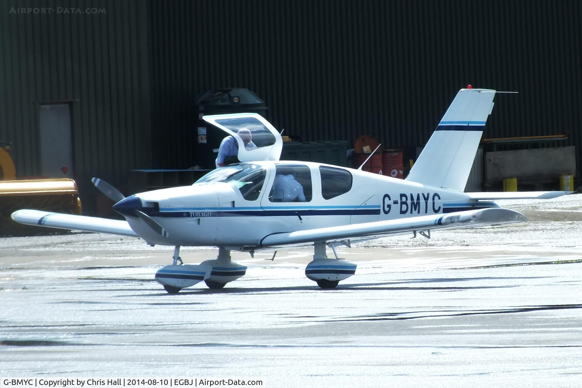 G-BMYC, 1986 Socata TB-10 Tobago C/N 696, parked at Staverton