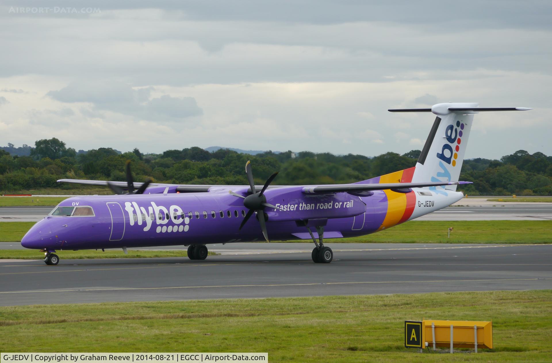 G-JEDV, 2004 De Havilland Canada DHC-8-402Q Dash 8 C/N 4090, Just landed.