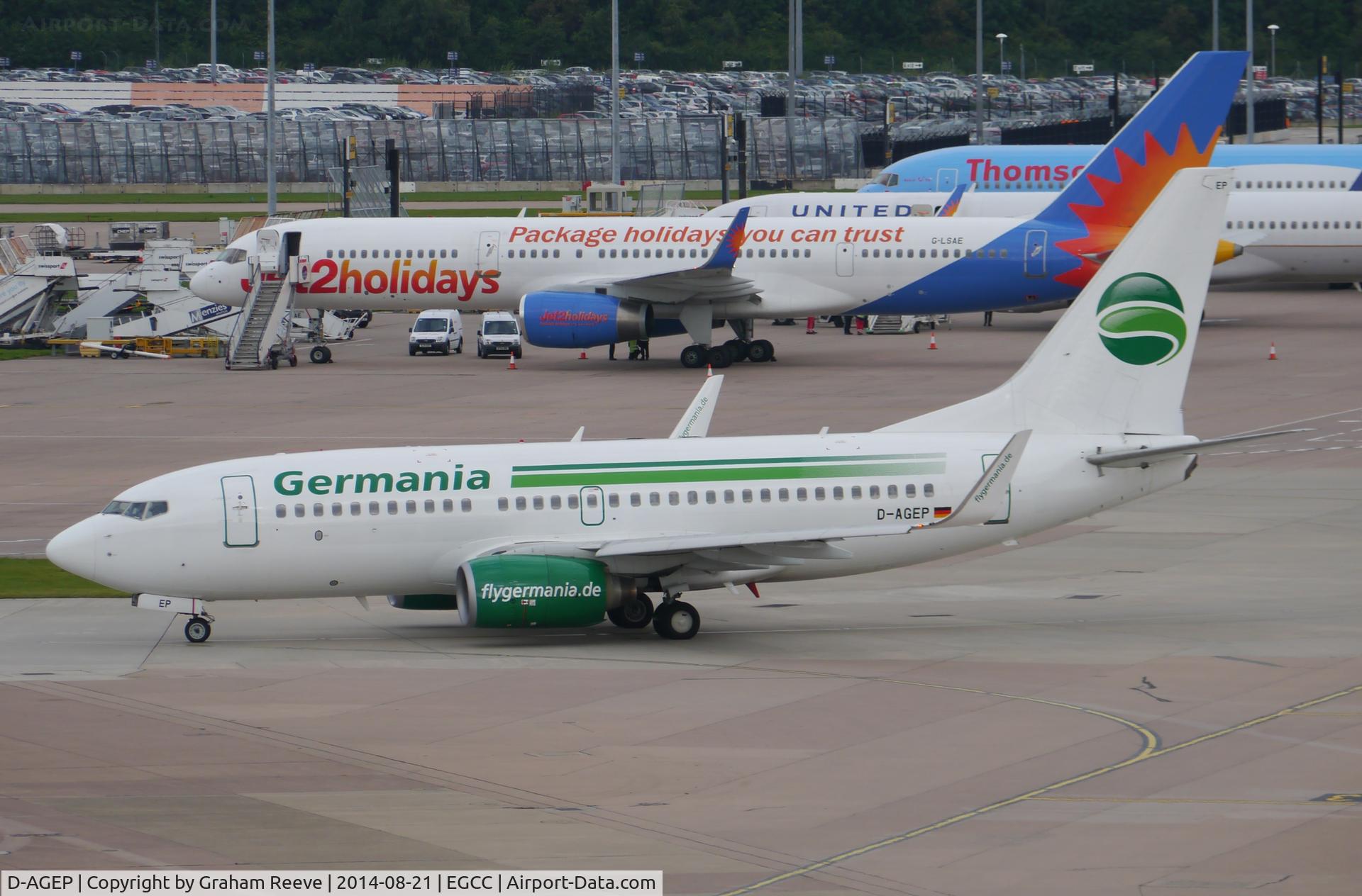 D-AGEP, 1998 Boeing 737-75B C/N 28102, About to depart.