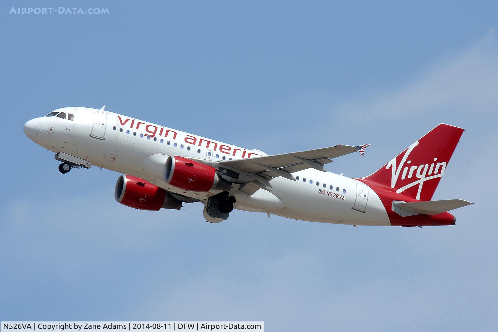 N526VA, 2008 Airbus A319-112 C/N 3347, Virgin America at DFW Airport