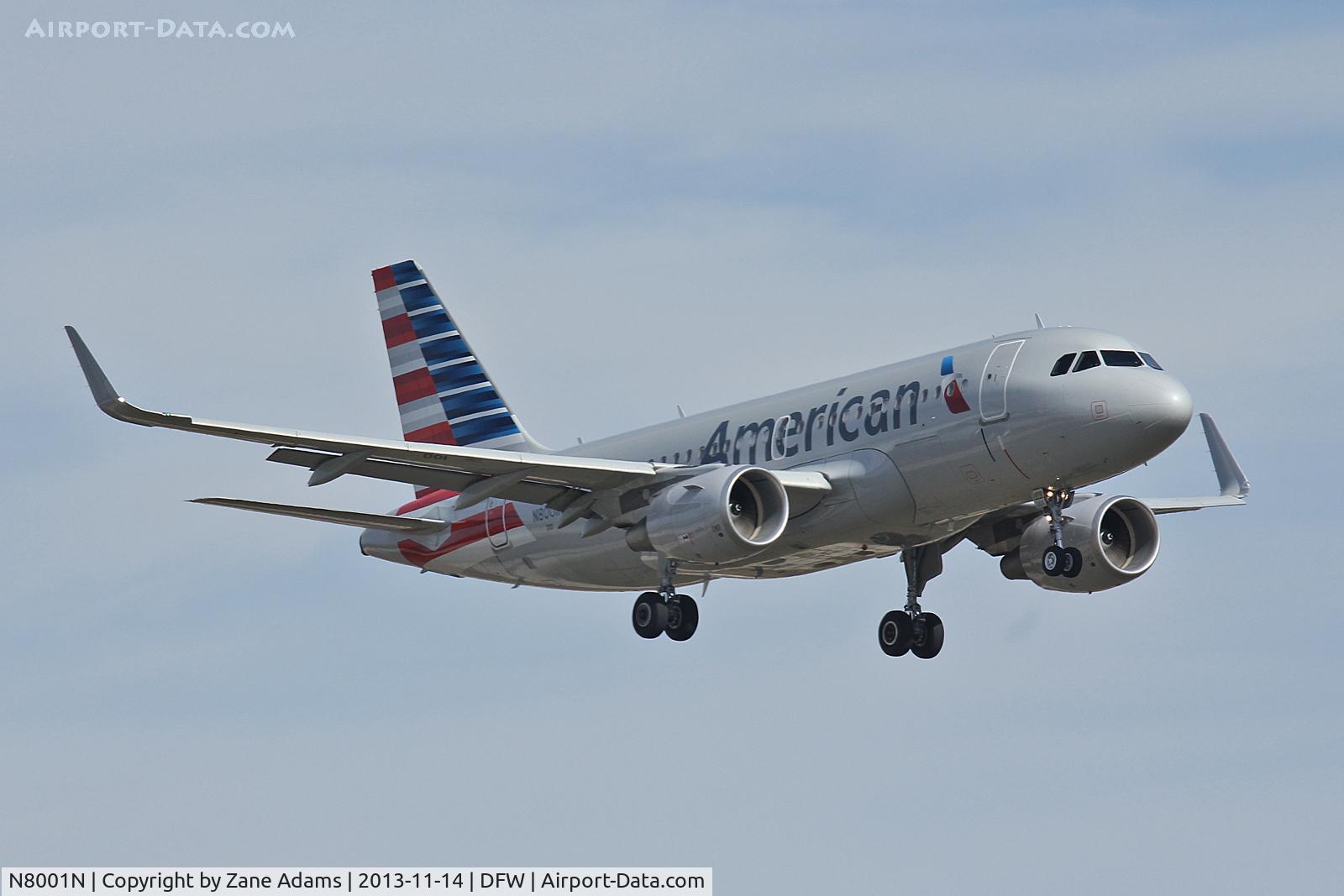 N8001N, 2013 Airbus A319-115 C/N 5678, At DFW Airport