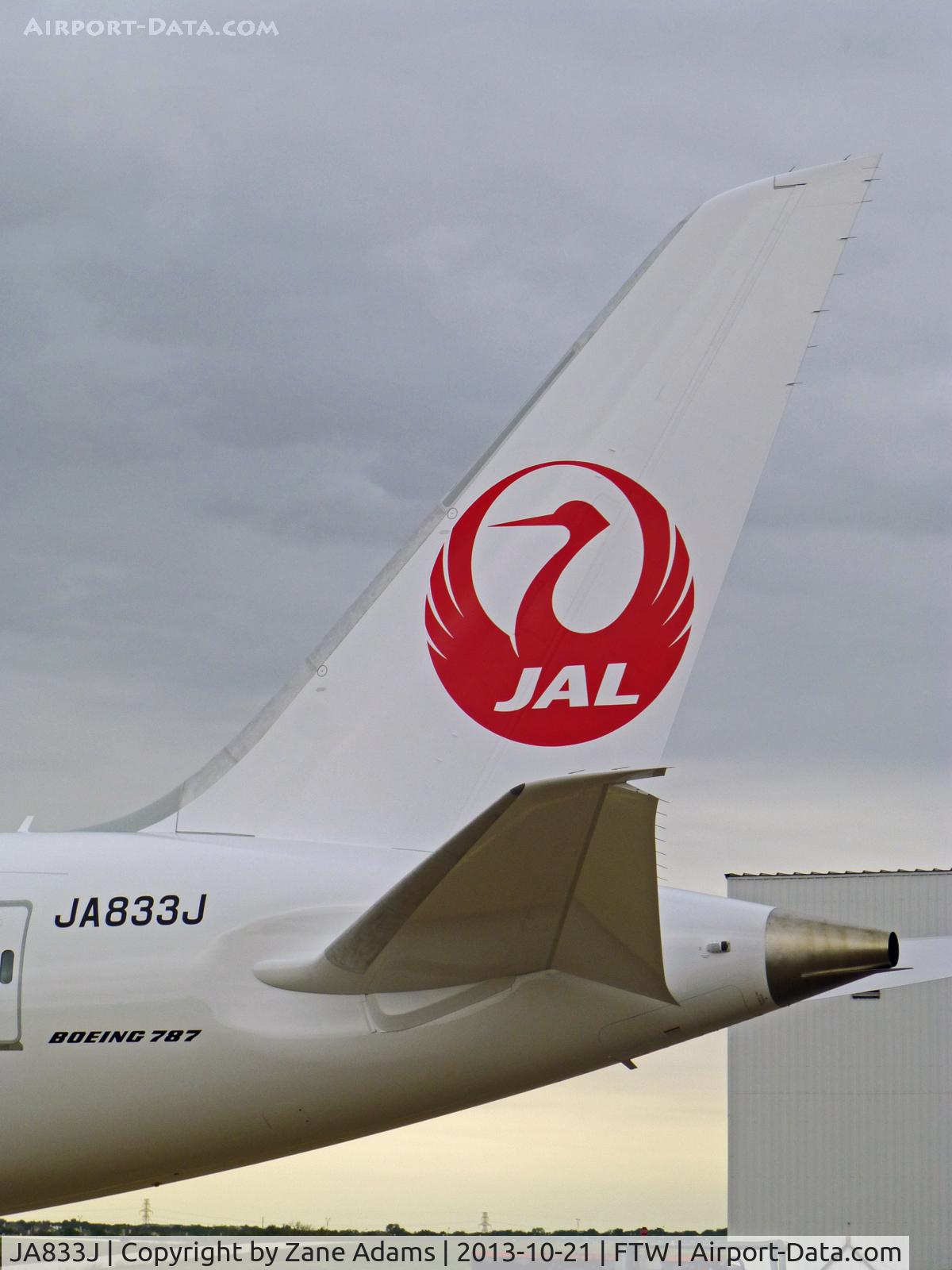 JA833J, 2013 Boeing 787-8 Dreamliner C/N 34846, JAL 787 at Forth Worth Mecham Field