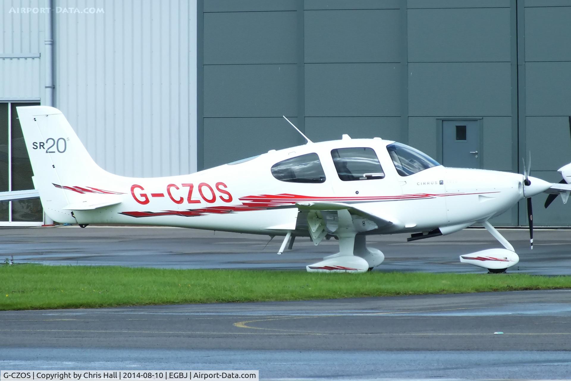 G-CZOS, 2010 Cirrus SR20S C/N 2038, parked at Staverton