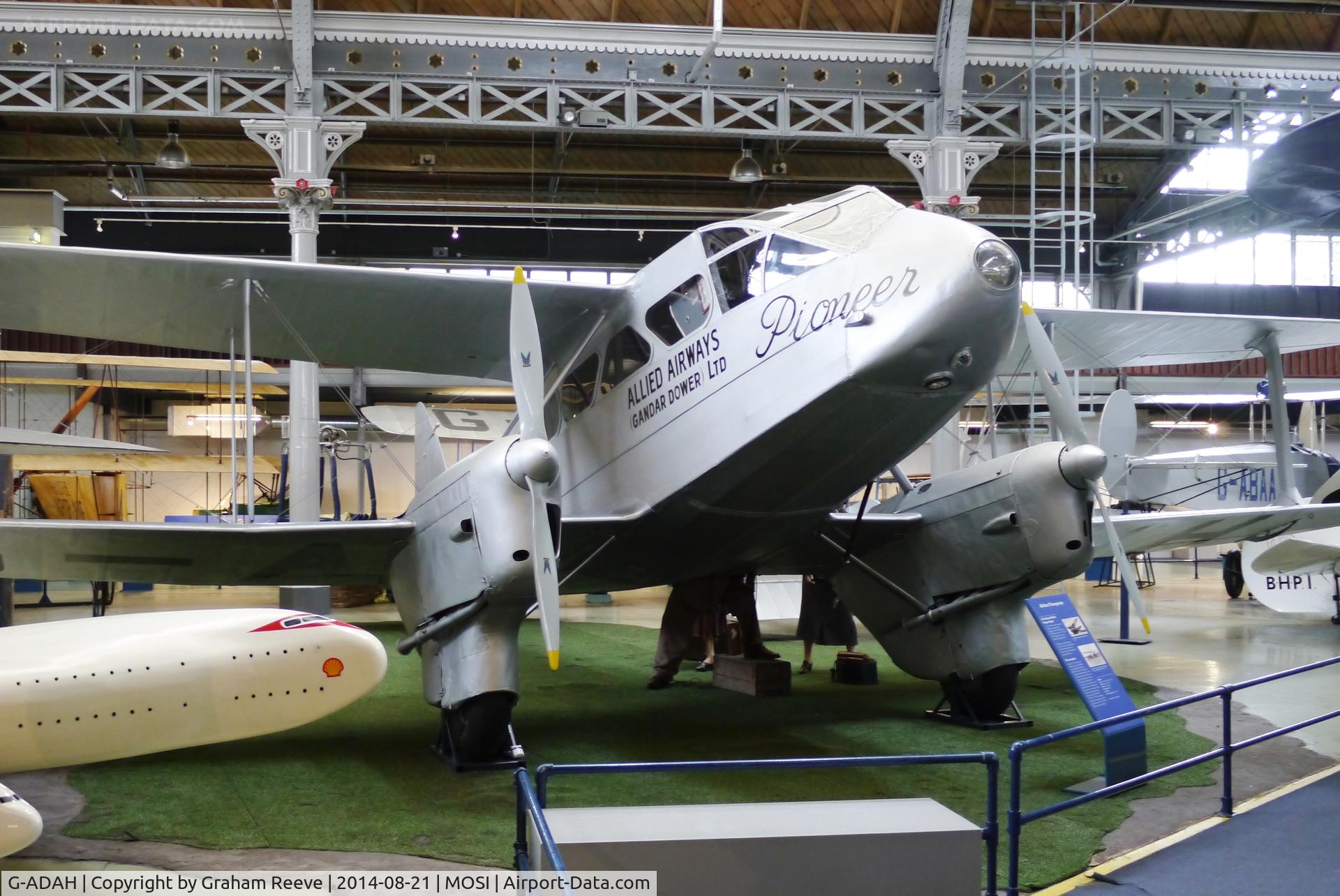 G-ADAH, De Havilland DH-89A Dragon Rapide C/N 6278, On display at the Museum of Science and Industry, Manchester.