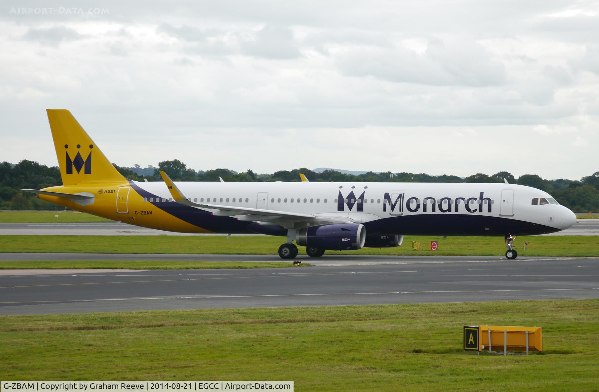 G-ZBAM, 2014 Airbus A321-231 C/N 6059, Just landed at Manchester.