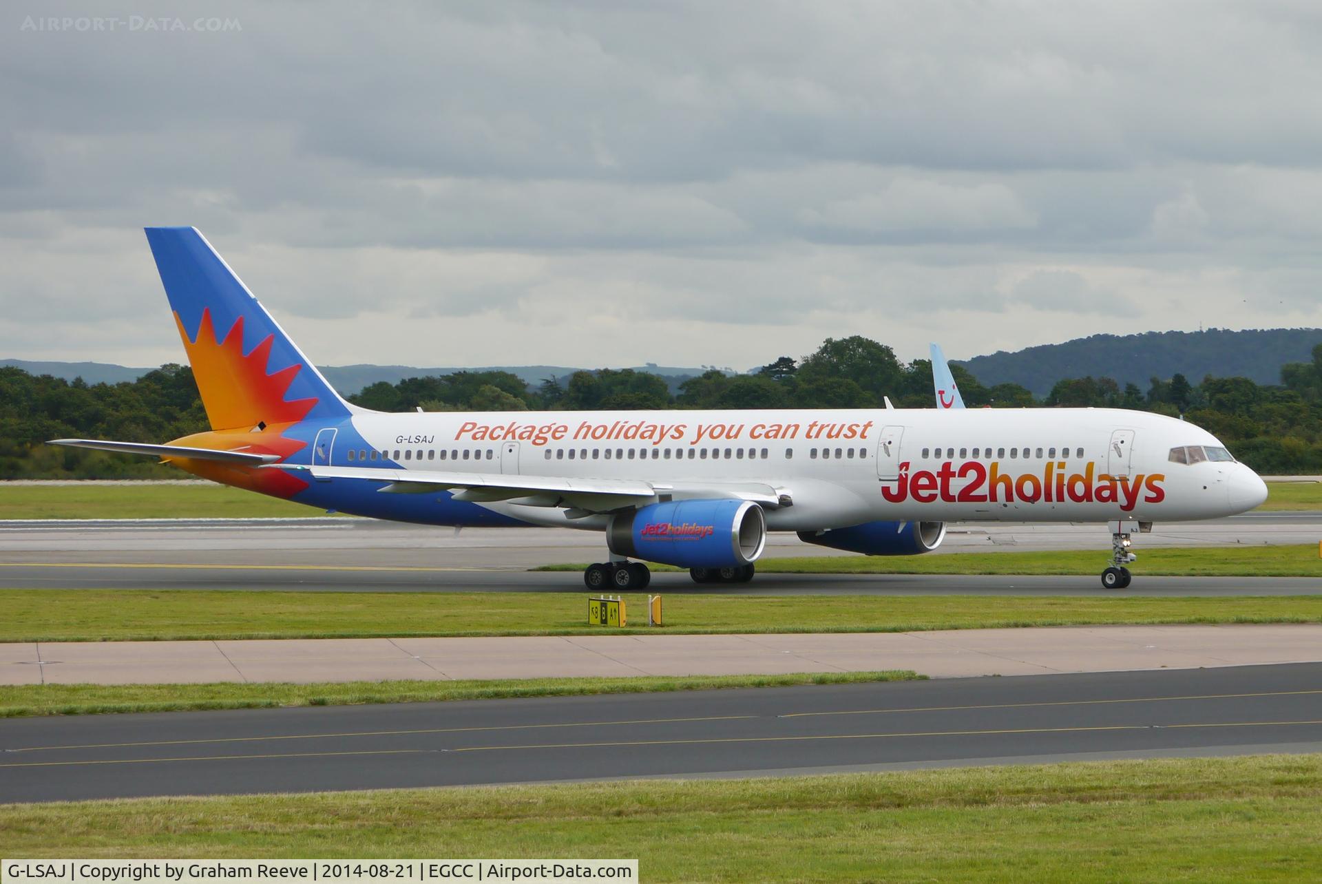 G-LSAJ, 1990 Boeing 757-236 C/N 24793, Just landed.