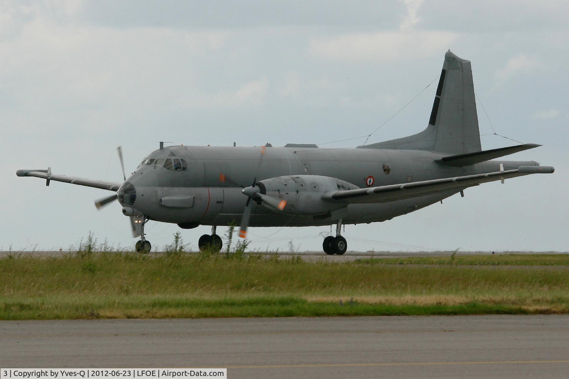3, Dassault ATL-2 Atlantique 2 C/N 3, French Naval Aviation Dassault ATL-2 Atlantique 2, Landing Rwy 22, Evreux-Fauville Air Base 105 (LFOE) open day 2012