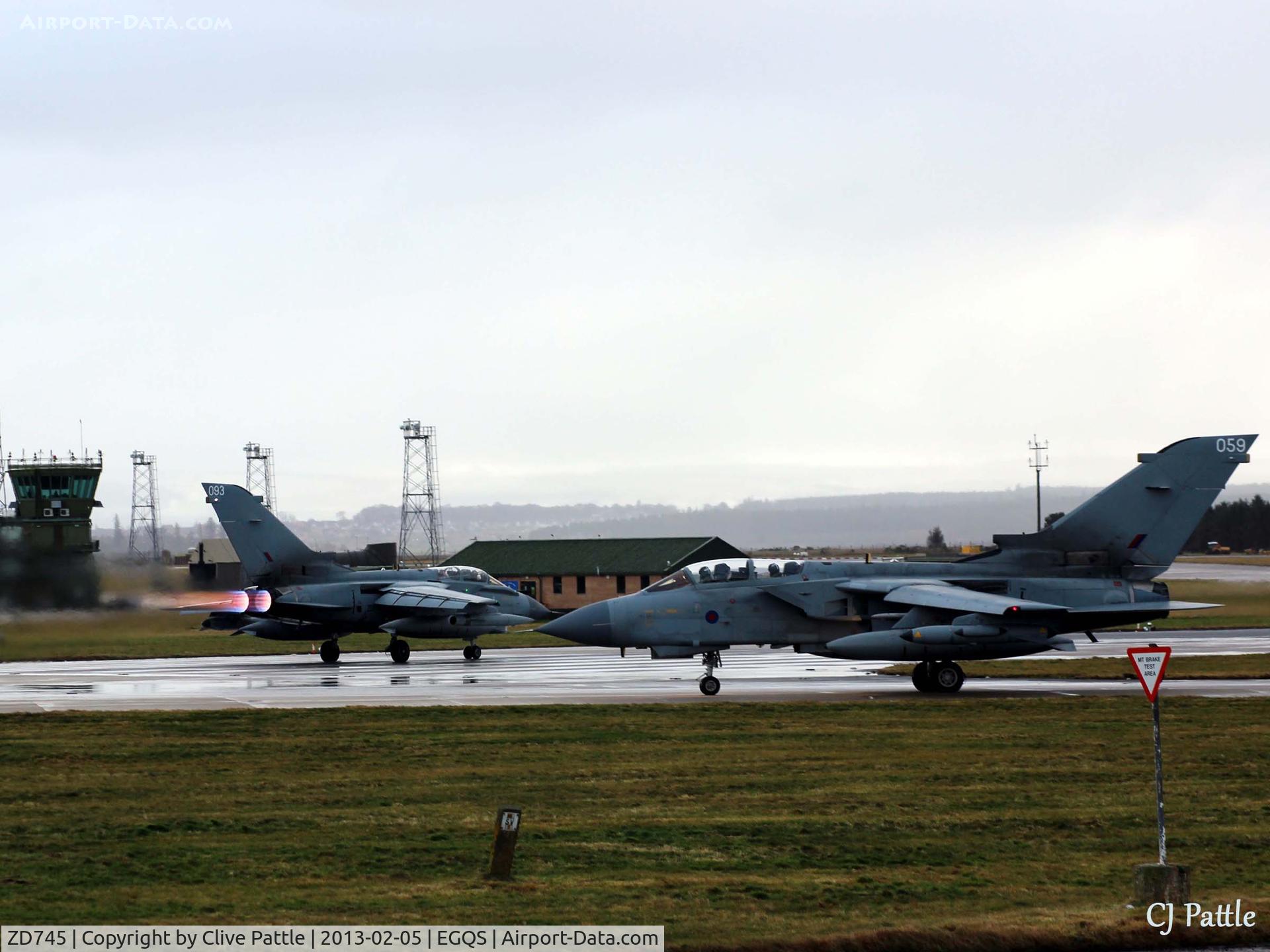 ZD745, 1984 Panavia Tornado GR.4 C/N 373/BS126/3172, ZD745 and another GR.4 about to depart Lossiemouth