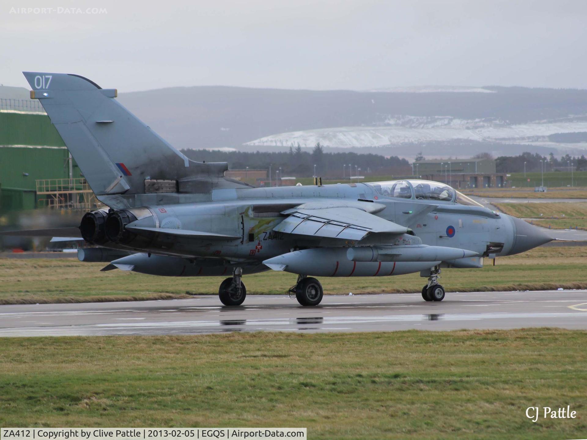 ZA412, 1983 Panavia Tornado GR.4 C/N 232/BT036/3111, In action at RAF Lossiemouth EGQS