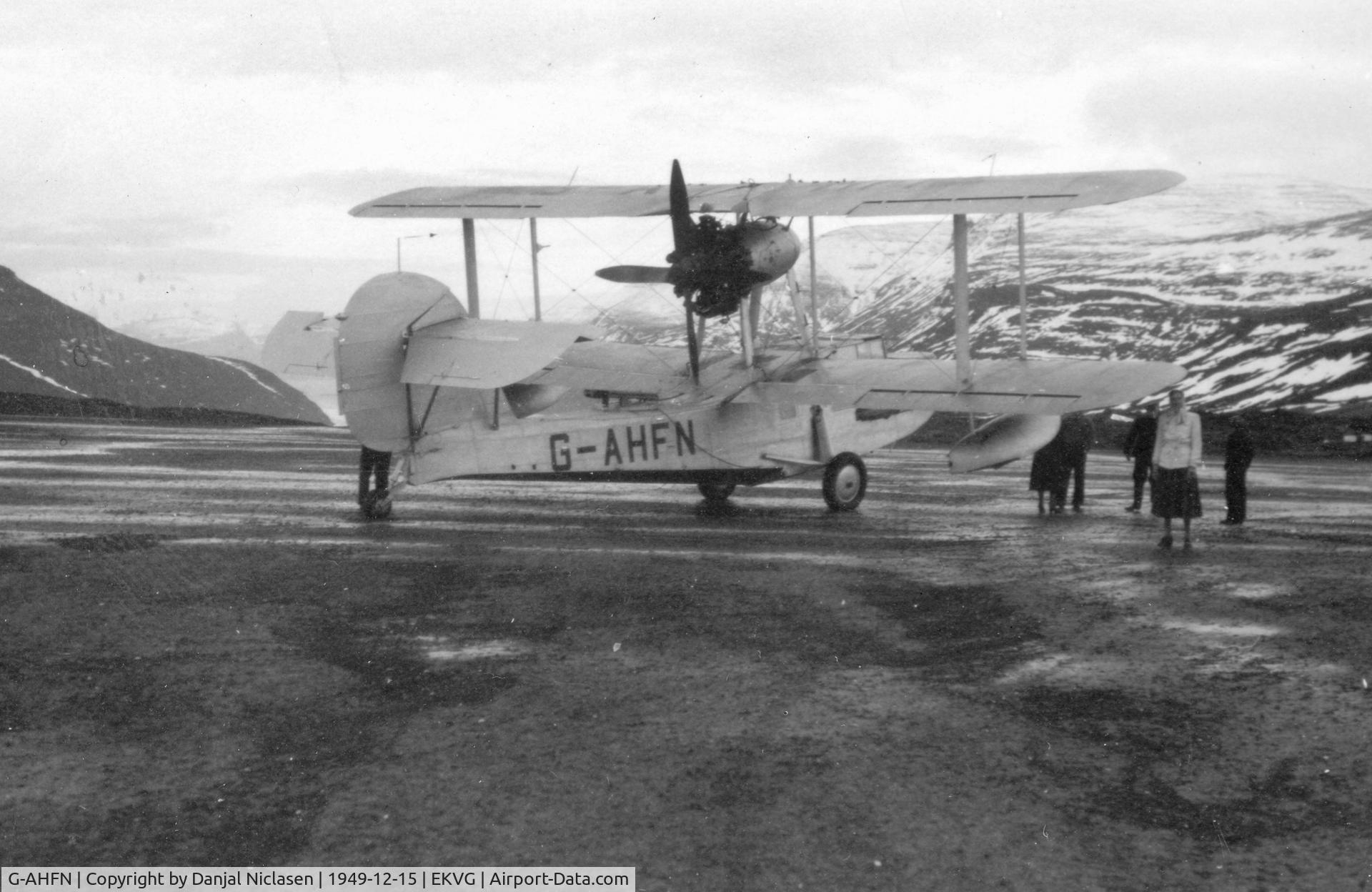 G-AHFN, 1946 Supermarine Walrus I C/N S2-35698 (L2336), Foeroya Flogfelag, Soervagur, Faroe Isl. bought this aircraft which came to Vagar Dec. 15th 1949. Captain mr. Jordan. The plan was new airroute FAE-CPH via Prestwick. Aircraft crashed at Vagar 3 days later.