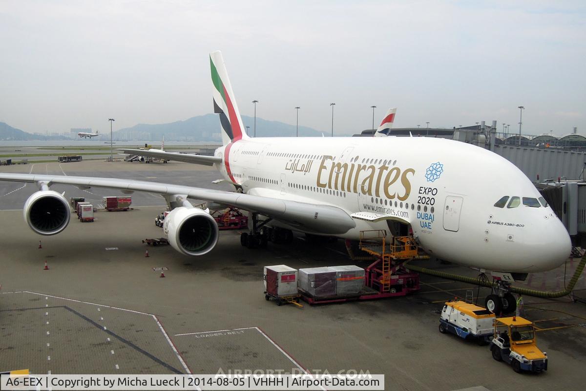 A6-EEX, 2014 Airbus A380-861 C/N 154, At Hong Kong