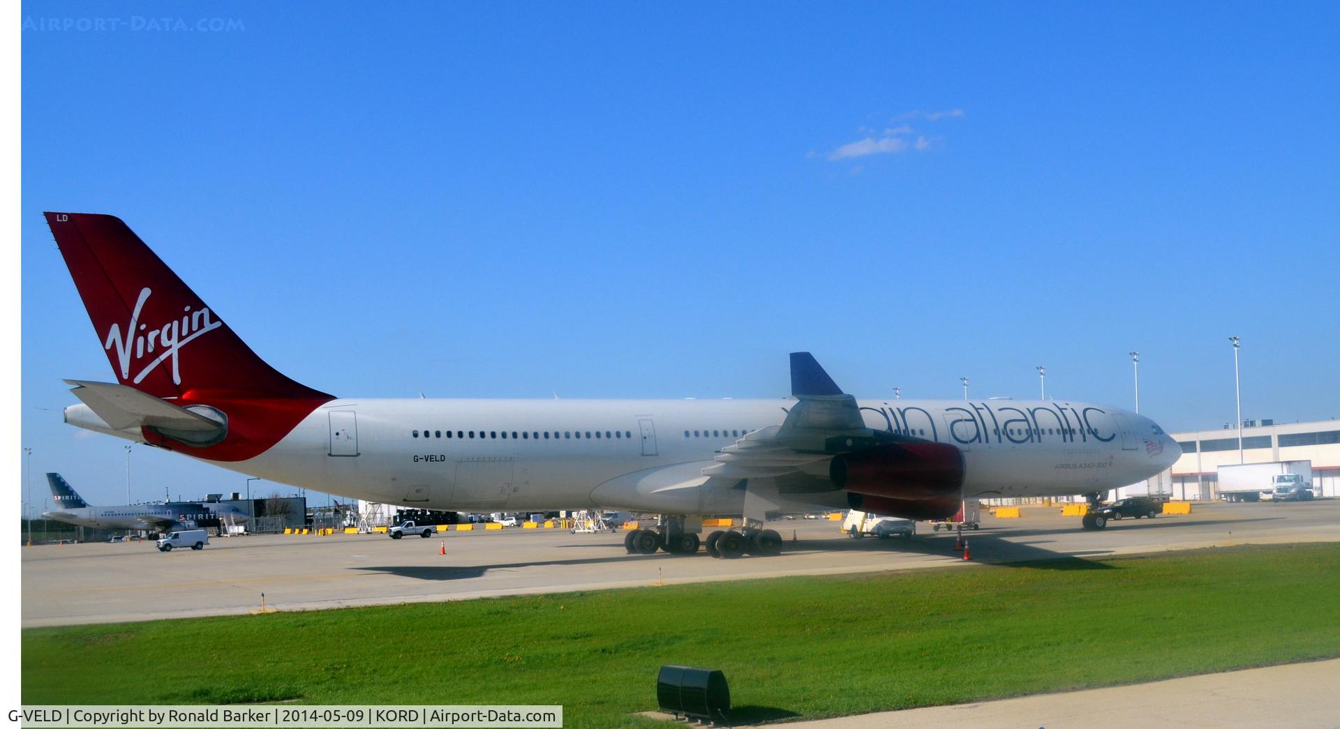 G-VELD, 1998 Airbus A340-313X C/N 214, Taxi O'Hare