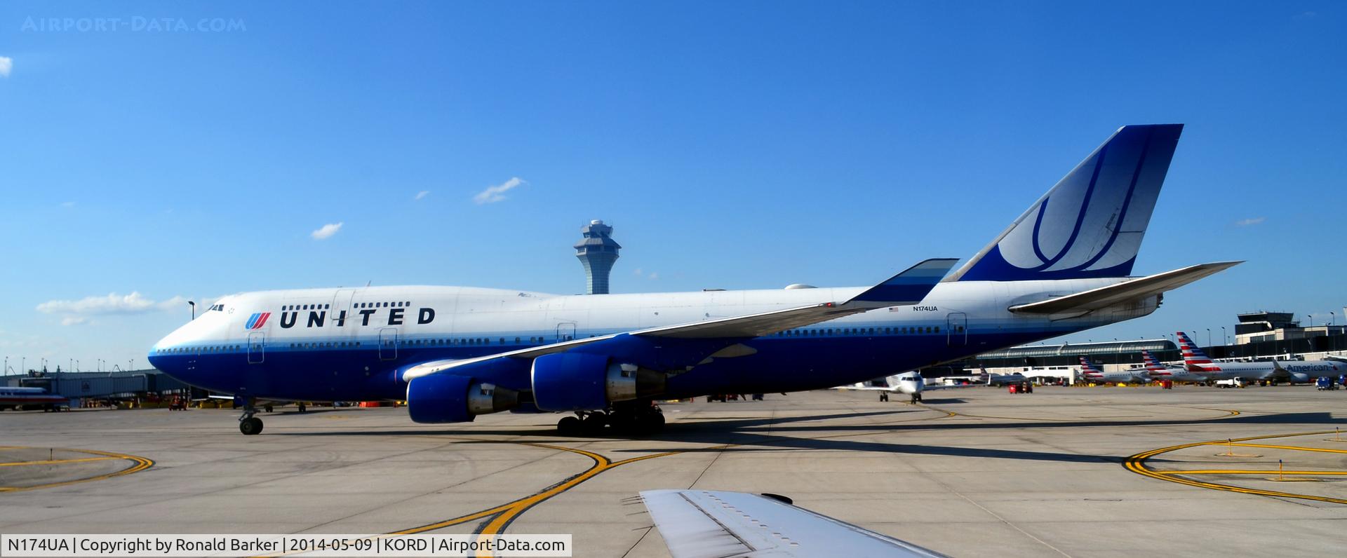 N174UA, 1990 Boeing 747-422 C/N 24381, Taxi O'Hare