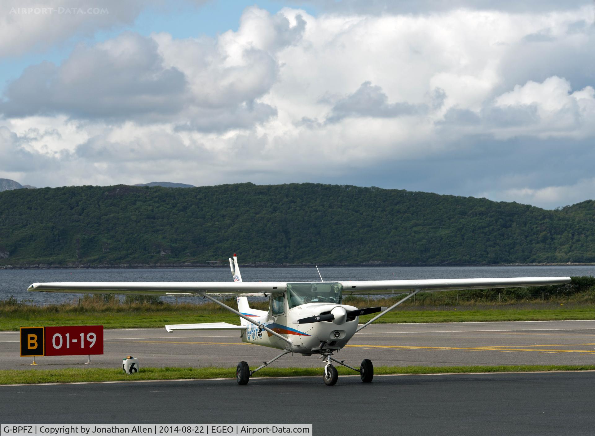 G-BPFZ, 1983 Cessna 152 C/N 152-85741, In the parking area, Oban Airport.