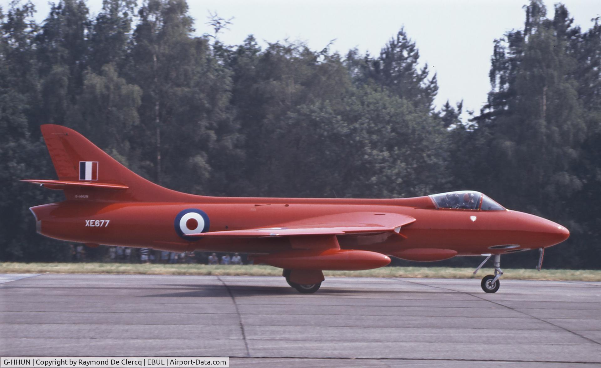G-HHUN, 1955 Hawker Hunter F.4 C/N HABL-003020, Airshow Ursel in July 1995.