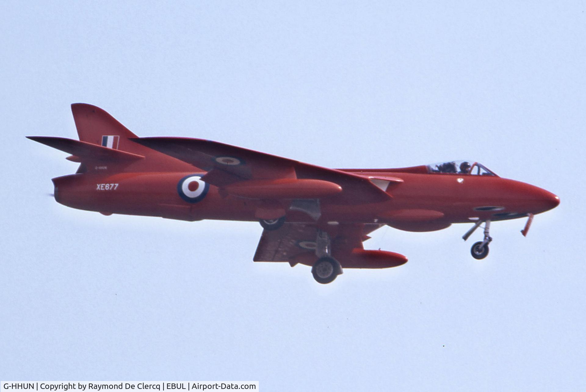 G-HHUN, 1955 Hawker Hunter F.4 C/N HABL-003020, Airshow Ursel in July 1995.