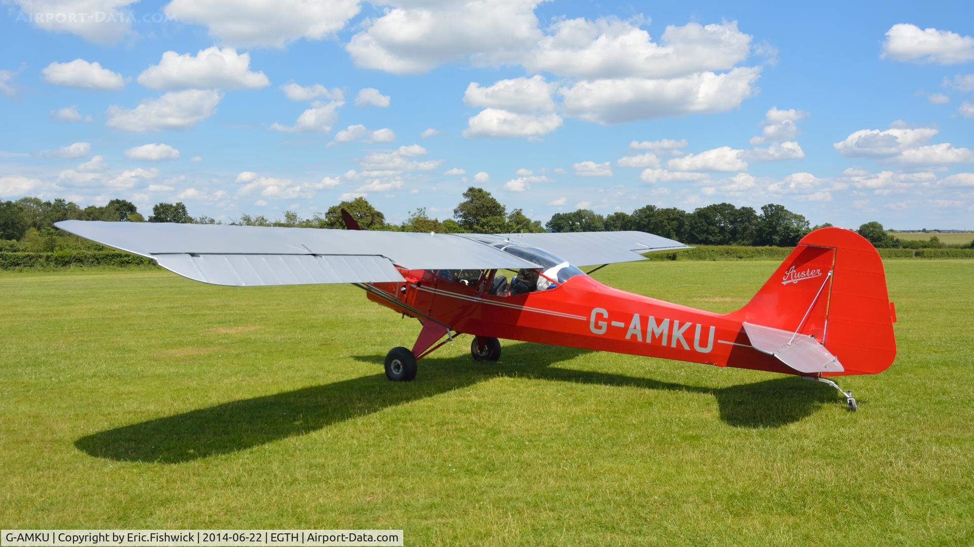 G-AMKU, 1951 Auster J-1B Aiglet C/N 2721, 1. G-AMKU visiting Shuttleworth (Old Warden) Aerodrome.