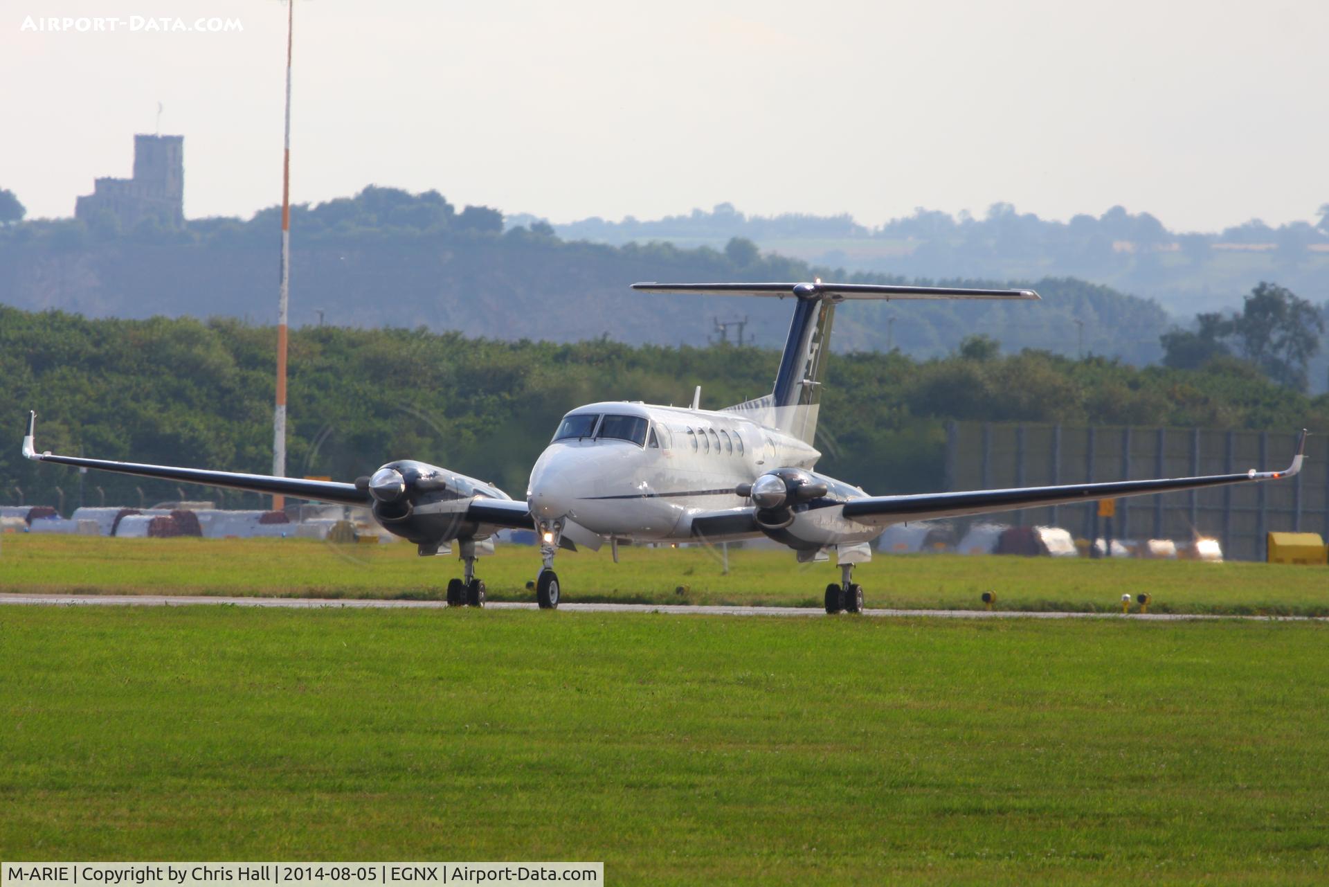 M-ARIE, 2009 Hawker Beechcraft B200GT King Air C/N BY-93, departing from East Mids
