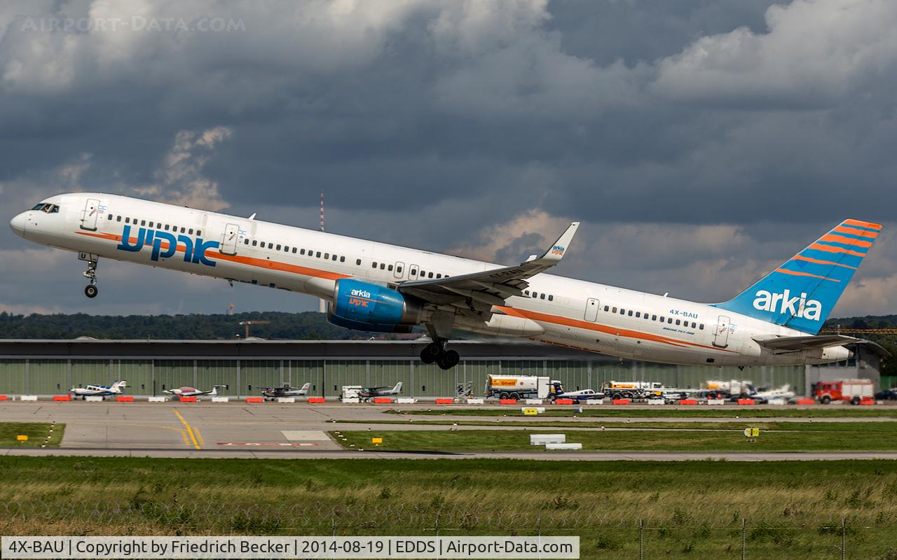 4X-BAU, 1999 Boeing 757-3E7 C/N 30178, departure from Stuttgart
