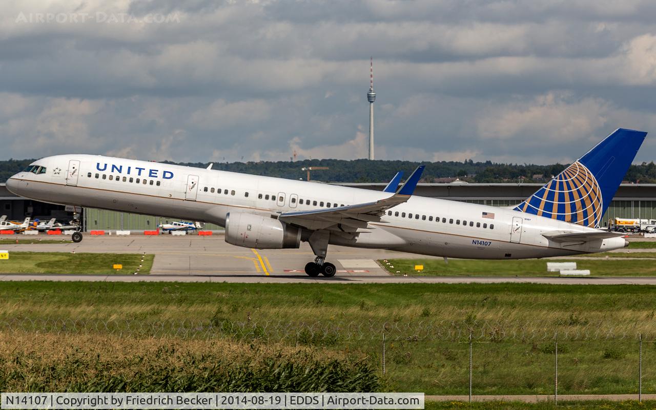 N14107, 1994 Boeing 757-224 C/N 27297, departure from Stuttgart