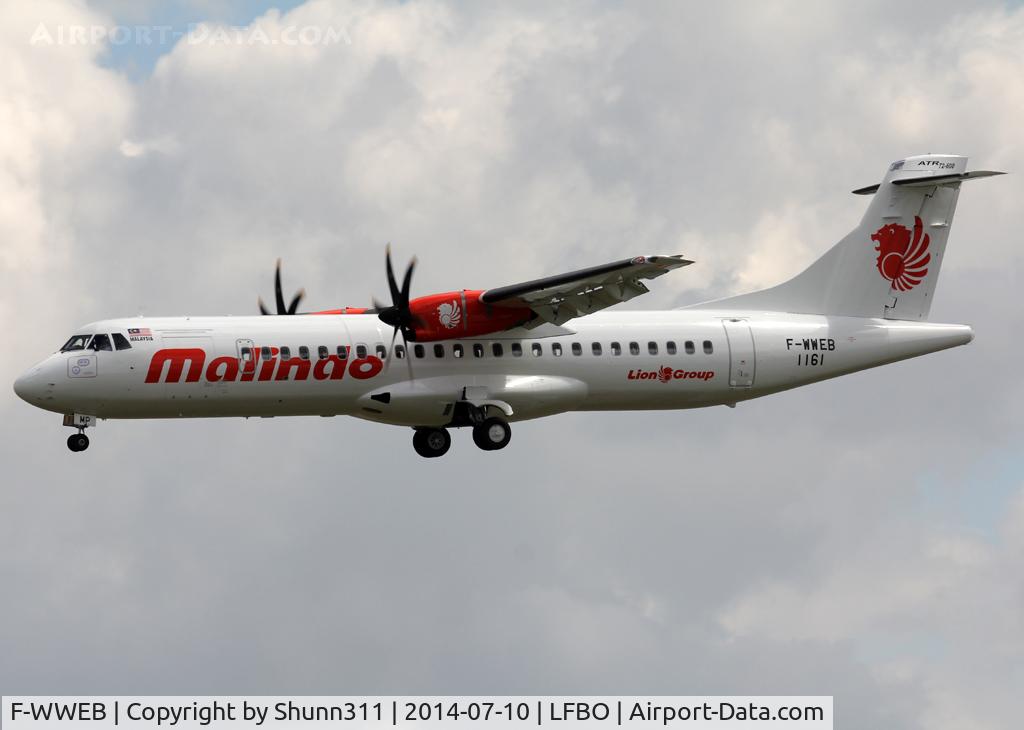 F-WWEB, 2014 ATR 72-600 C/N 1161, C/n 1161 - To be 9M-LMP
