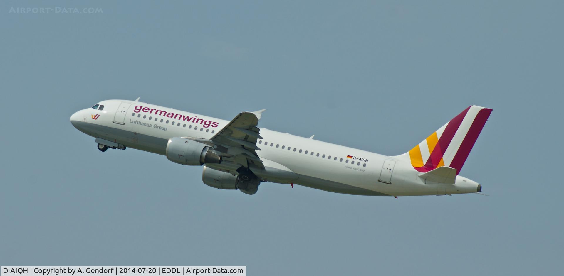 D-AIQH, 1991 Airbus A320-211 C/N 217, Germanwings, seen here during climb after take off at Düsseldorf Int'l(EDDL)