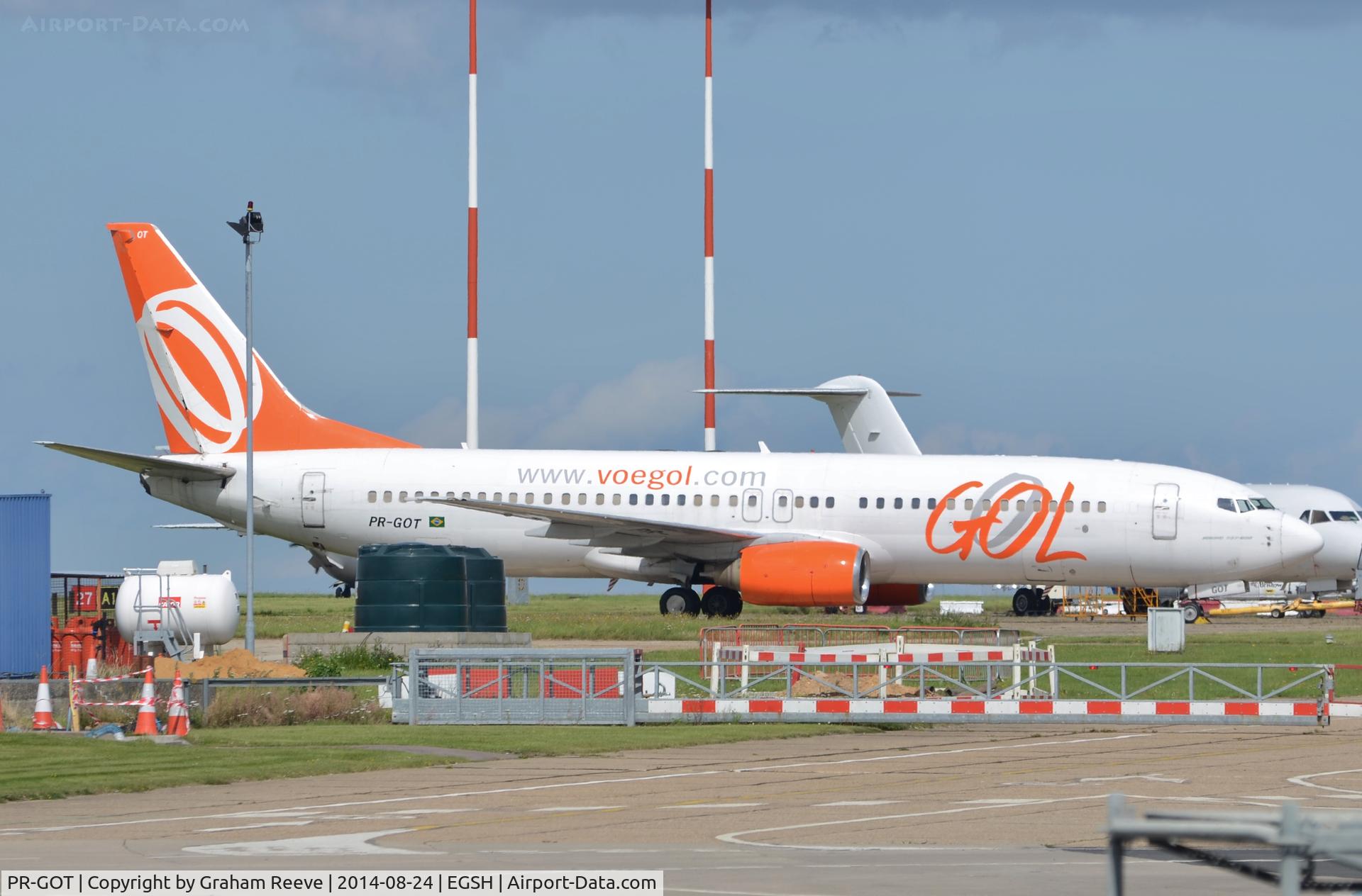 PR-GOT, 2002 Boeing 737-8BK C/N 30625, Parked at Norwich.