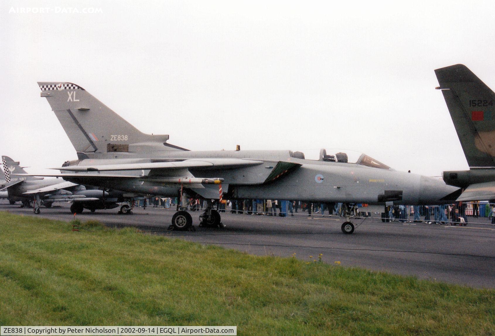 ZE838, 1998 Panavia Tornado F.3 C/N 3335, Tornado F.3 of 43 Squadron on display at the 2002 RAF Leuchars Airshow.